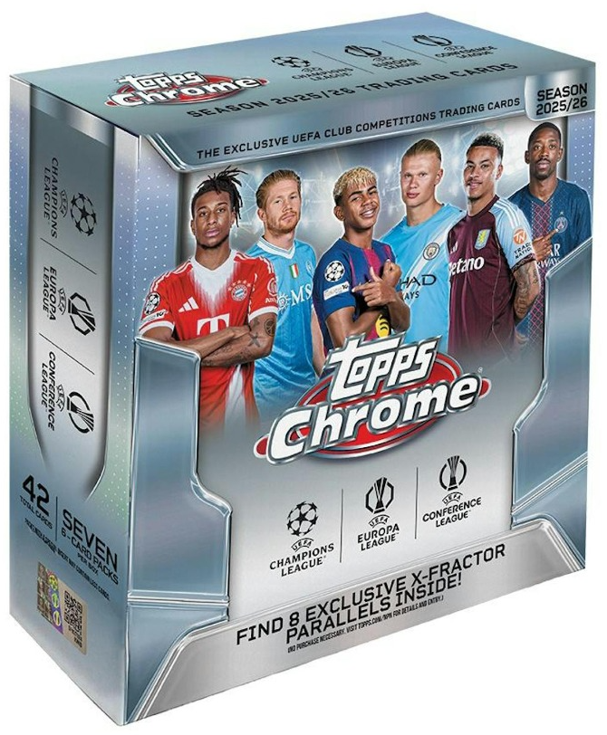 2025-26 Topps Chrome UEFA Club Competitions Soccer Mega Box