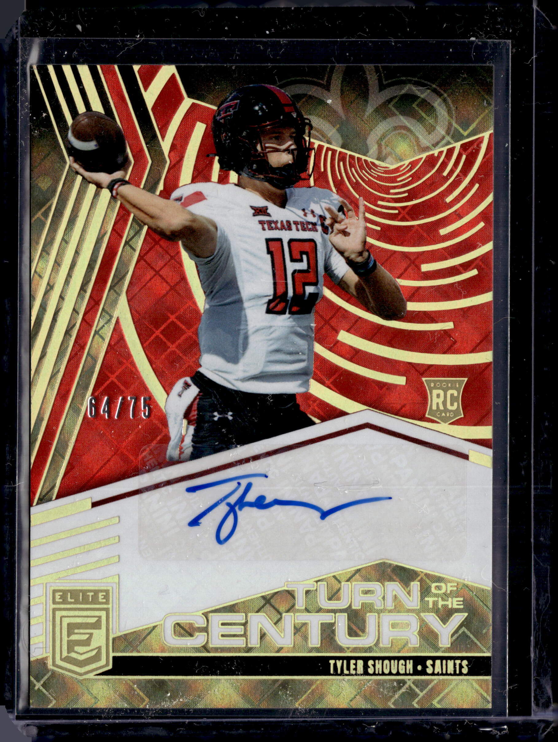 2025 Donruss Elite Red Turn of the Century Autograph Tyler Shough RC Auto /75
