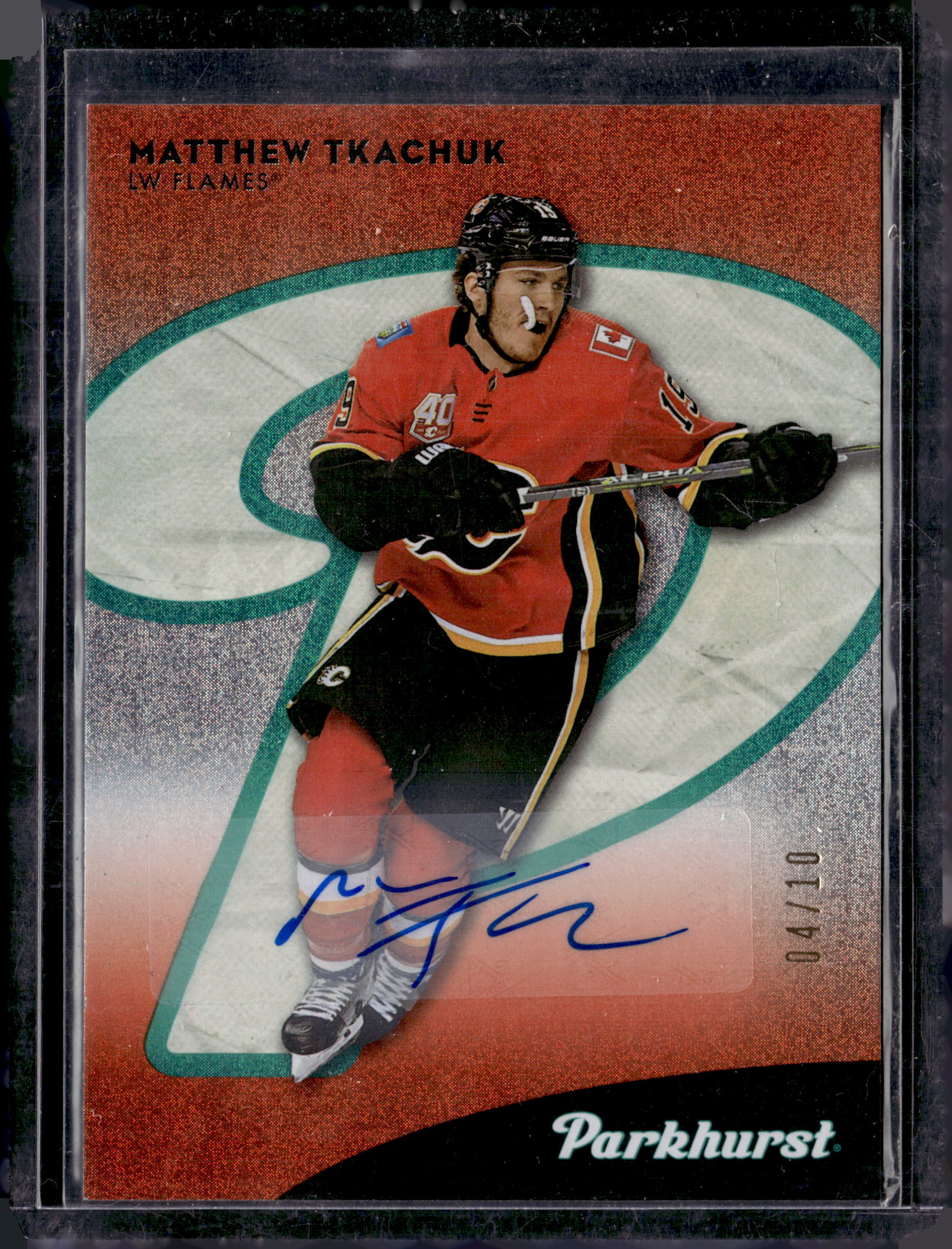 2020-21 Parkhurst Parkies Auto Red Matthew Tkachuk /10