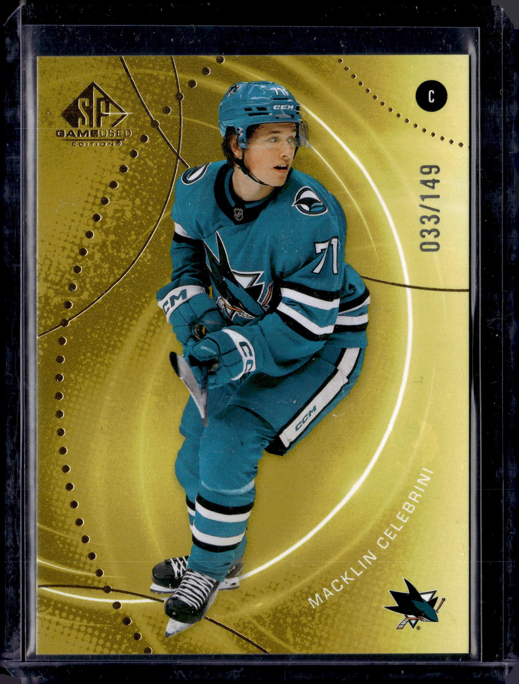 2025-26 Upper Deck SP Game Used Macklin Celebrini Gold /149