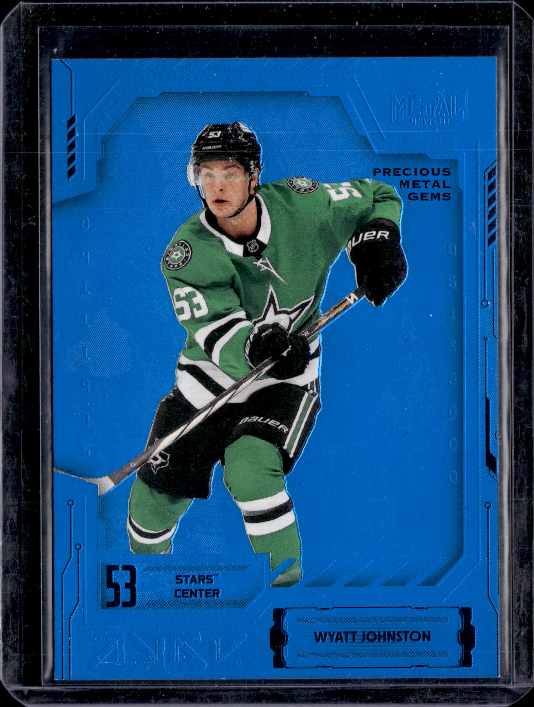 2025-26 Skybox Metal Universe Hockey Wyatt Johnston Precious Metal Gems Blue /50