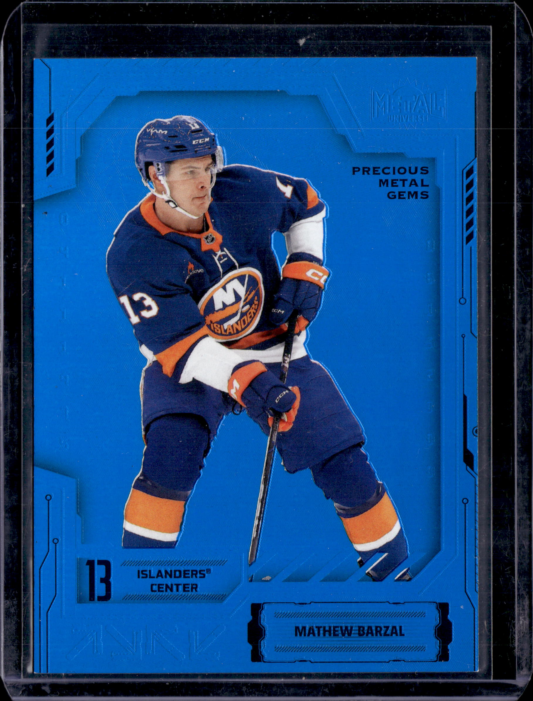2025-26 Skybox Metal Universe Hockey Mathew Barzal Precious Metal Gems Blue /50