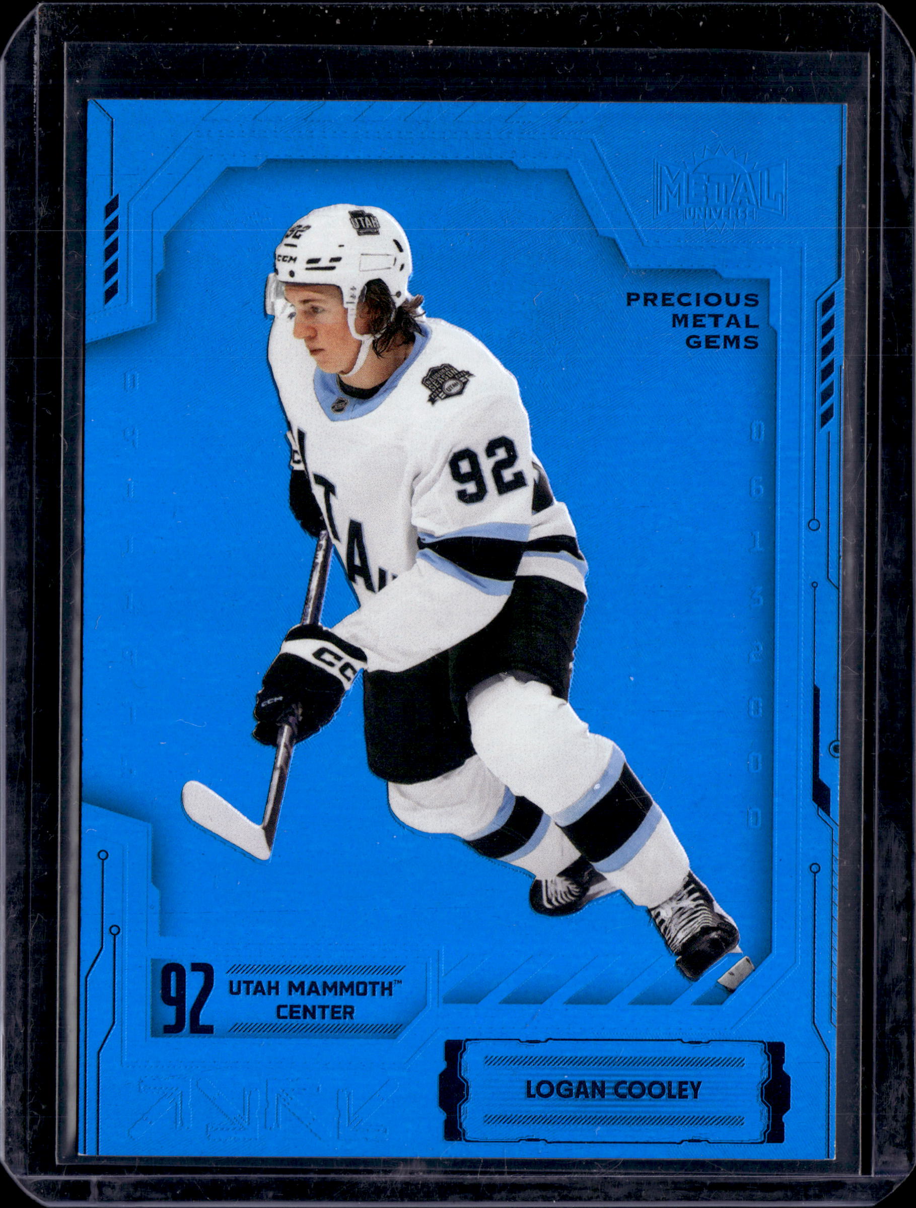 2025-26 Skybox Metal Universe Hockey Logan Cooley Precious Metal Gems Blue /50