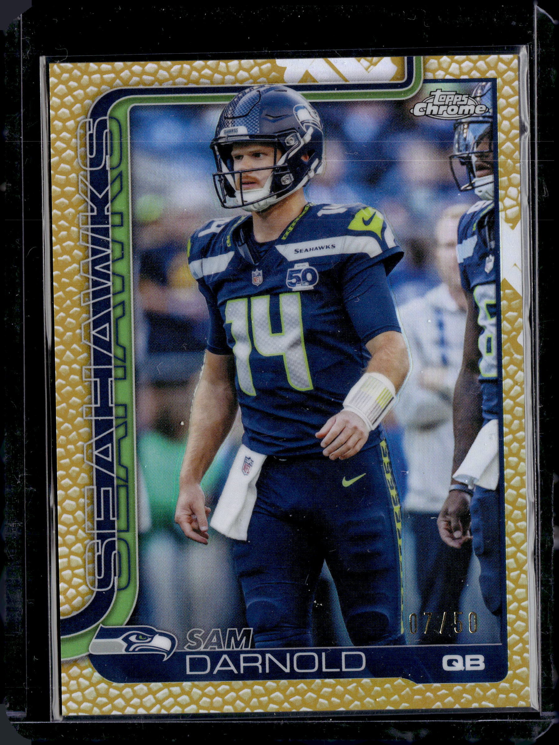 2025 Topps Chrome Sam Darnold Gold Leather /50