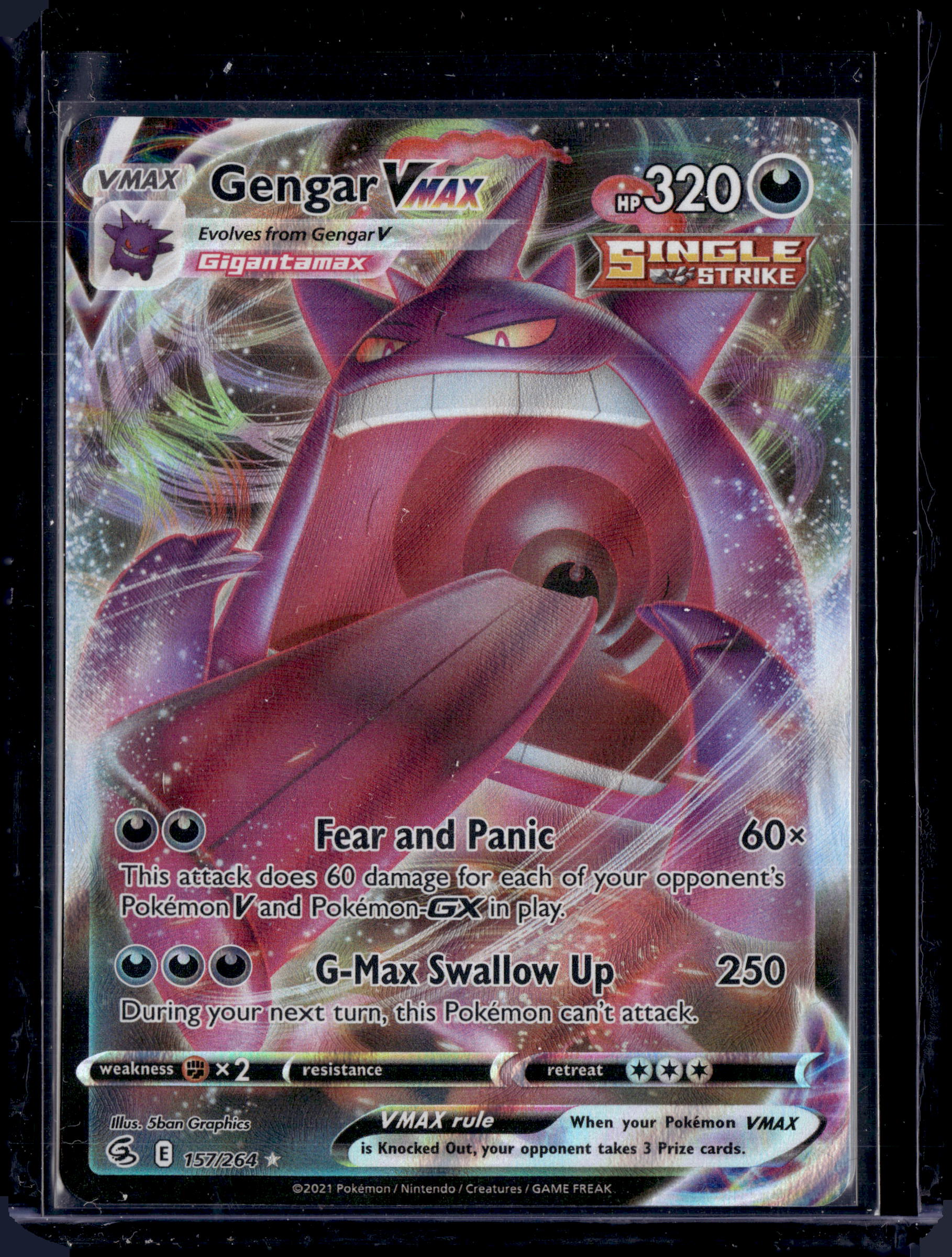 2021 Pokemon Fusion Strike Gengar Vmax 157/264