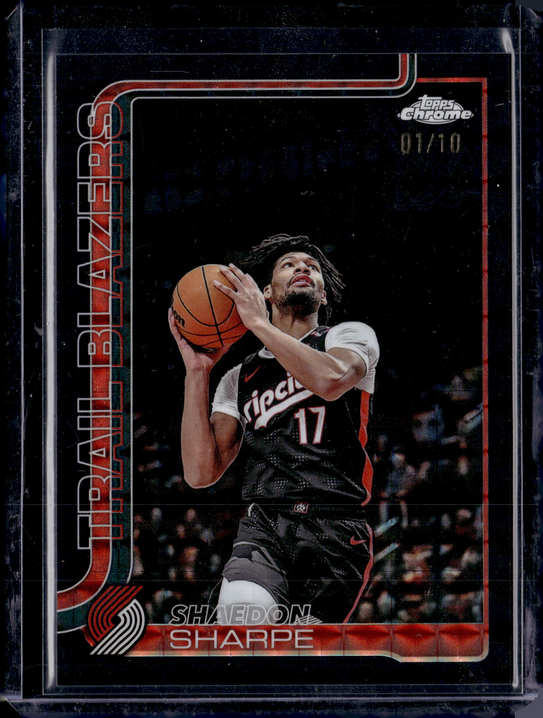 2025-26 Topps Chrome Black Geo Refractor #150 Shaedon Sharpe # /10