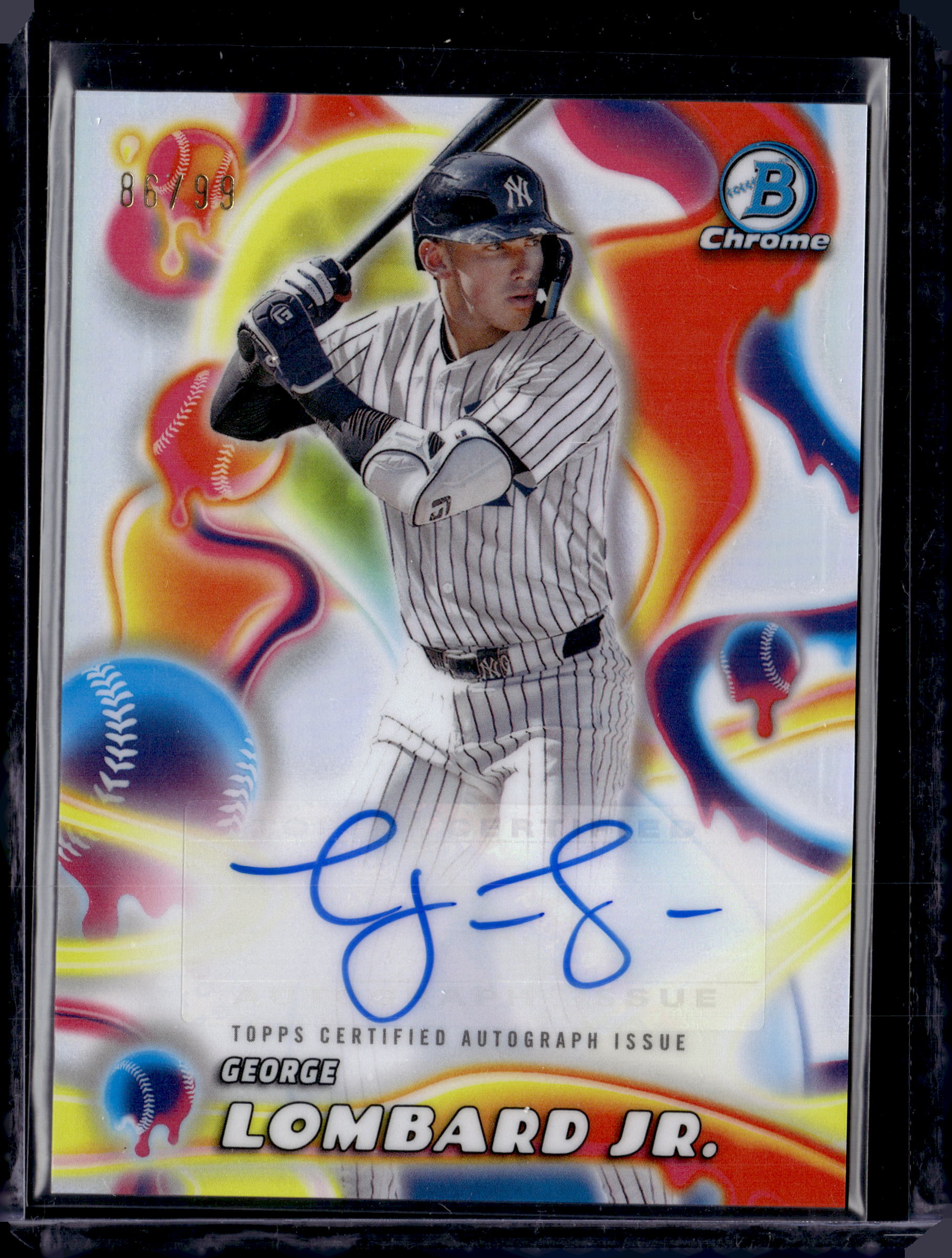2025 Bowman Chrome George Lombard Jr /99 Melt Mashers Refractor Auto
