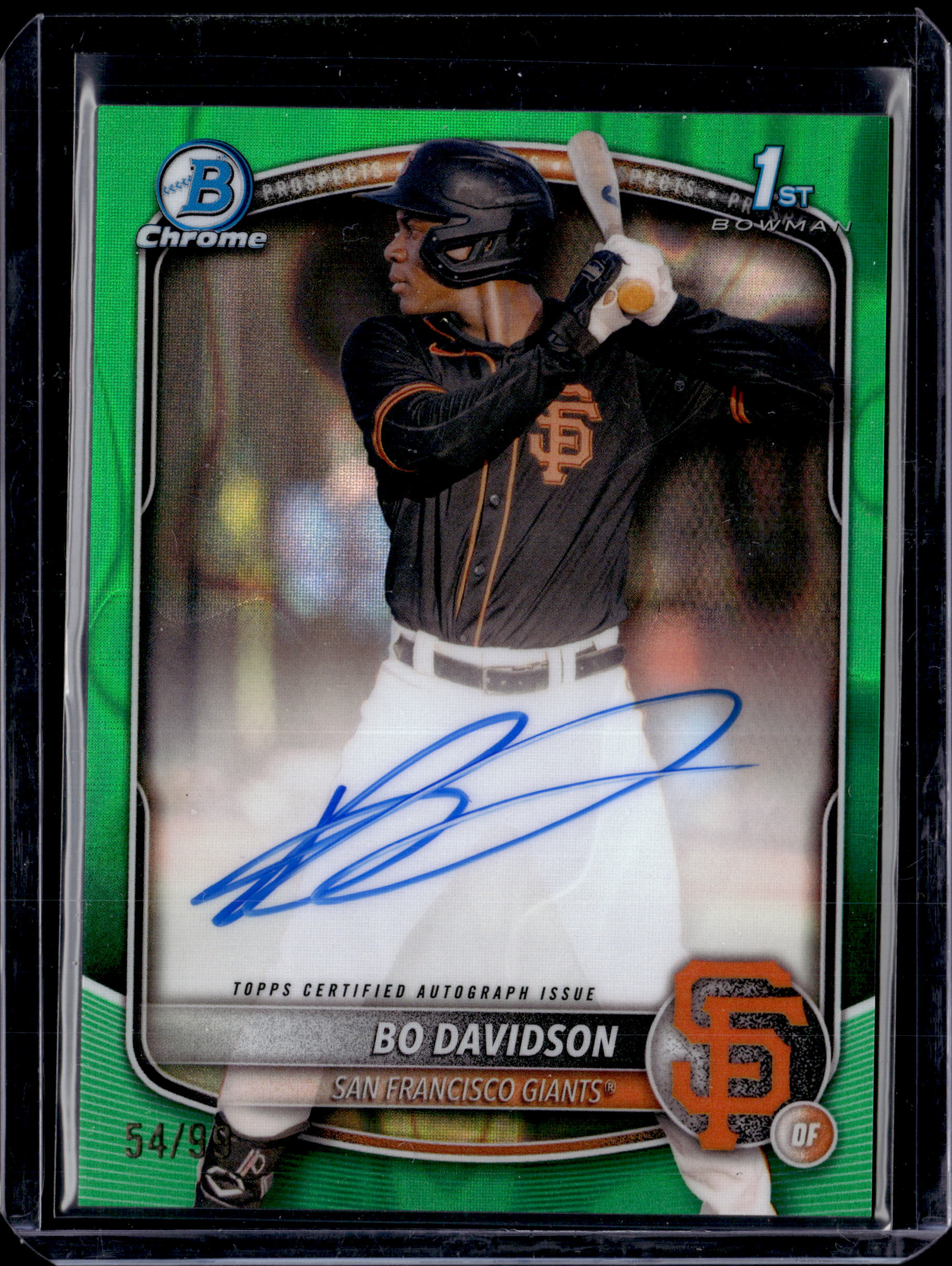 2025 Bowman Chrome Bo Davidson 1st Bowman Green Lava Auto /99