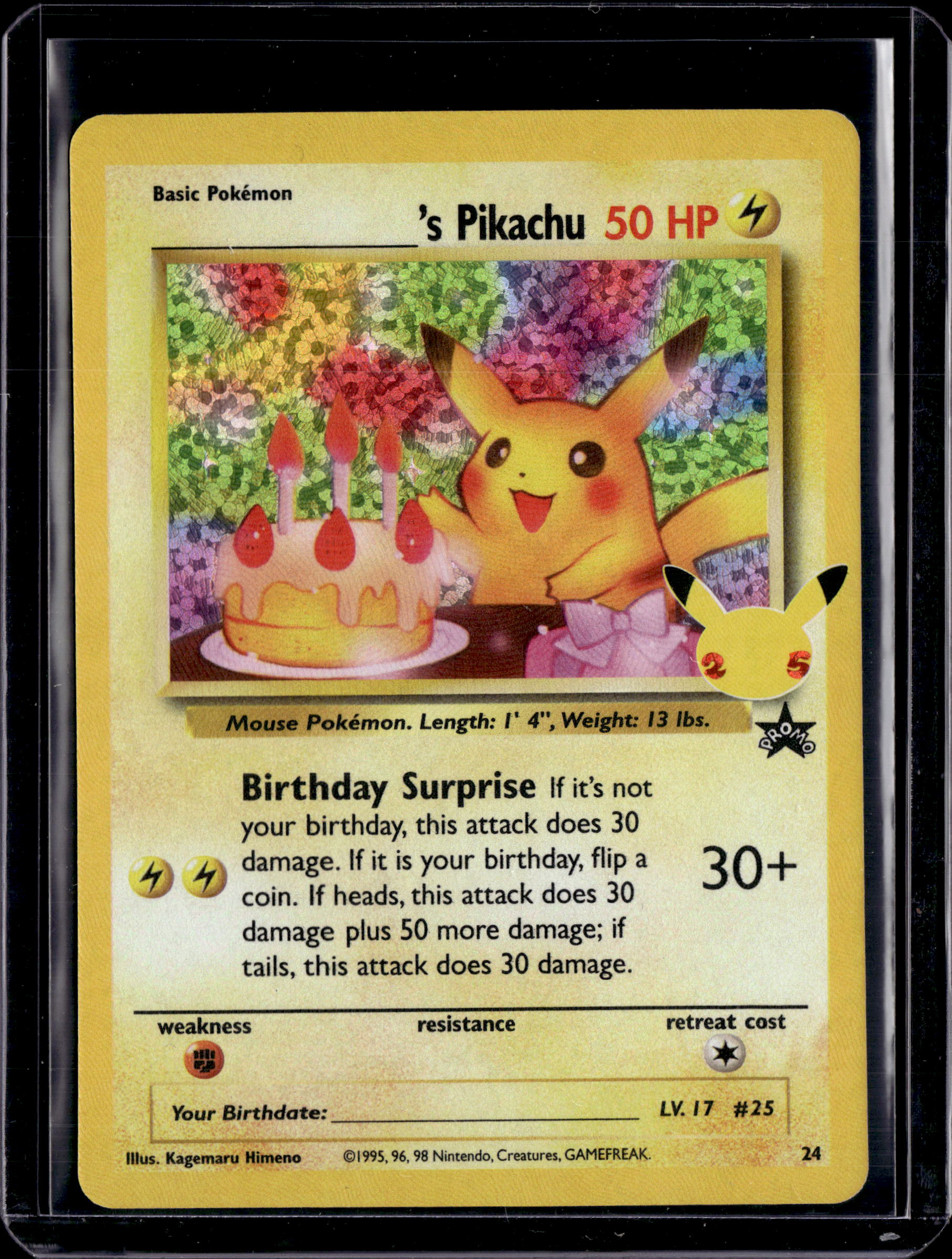 2021 Celebrations Classic Collection Birthday Pikachu Holo 24 (E)