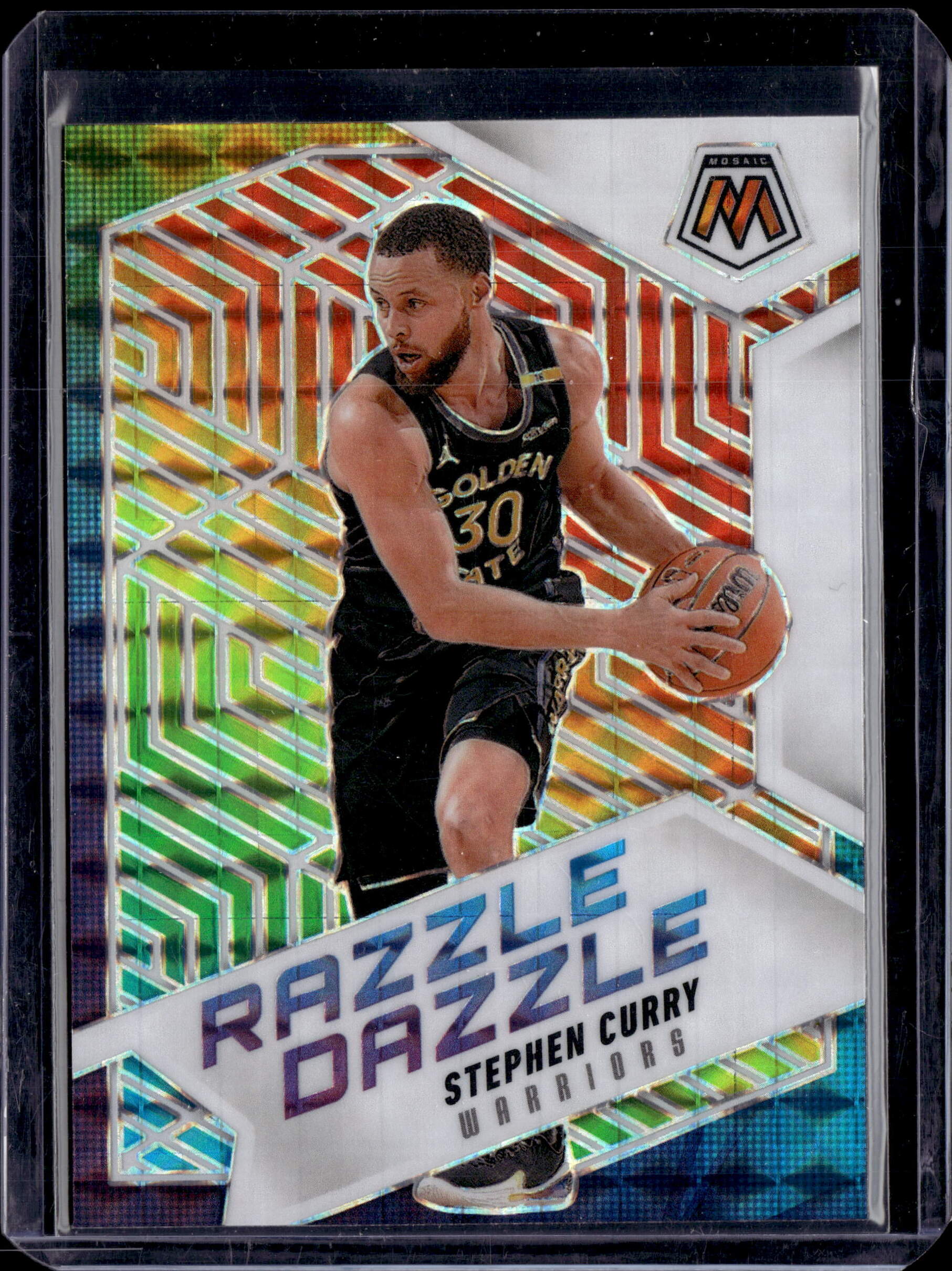 2024-25 Panini Mosaic Mosaic Razzle Dazzle Stephen Curry Mosaic Prizm