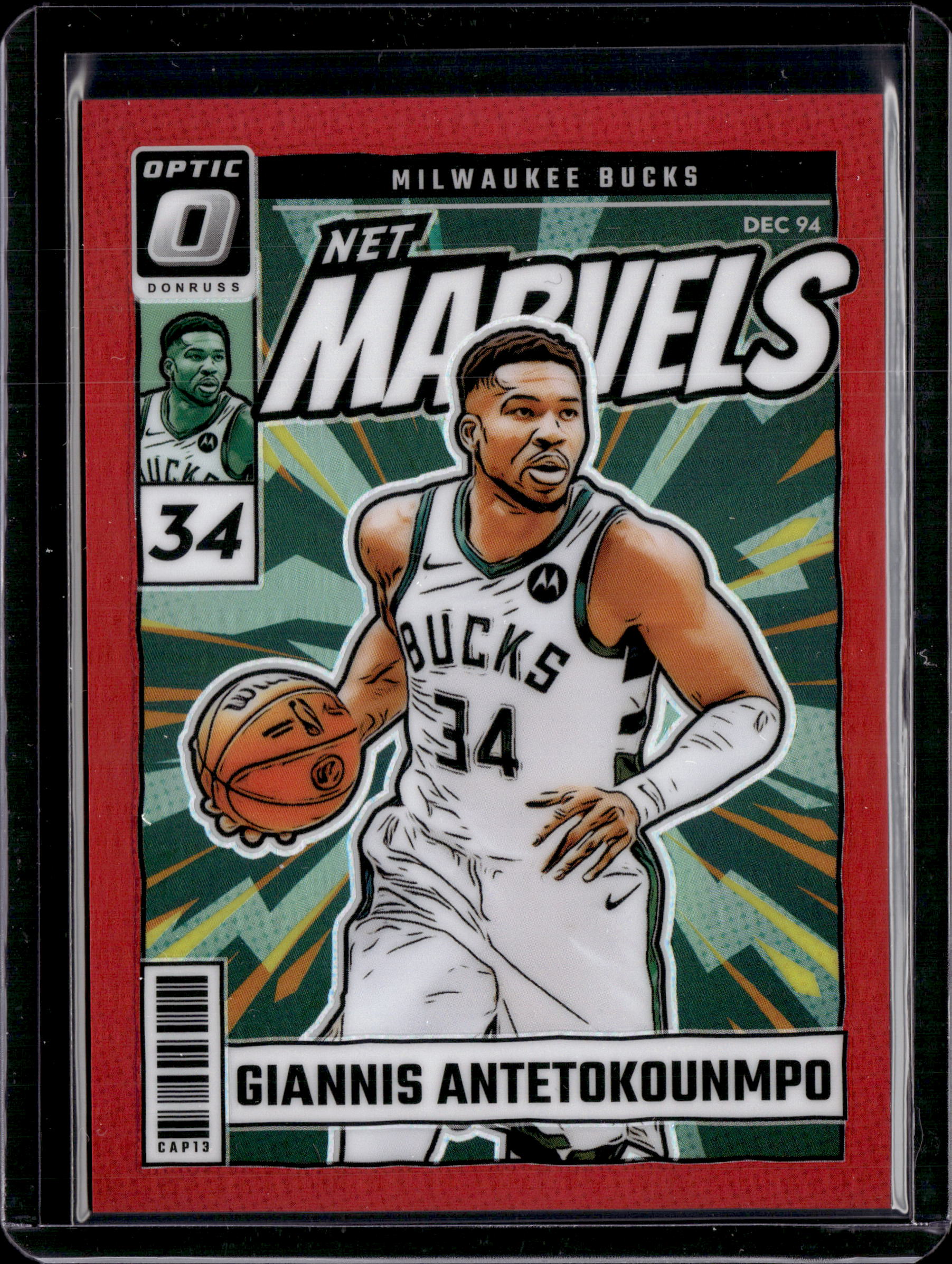 2024-25 Donruss Optic Giannis Antetokounmpo Net Marvels /99 Red Prizm