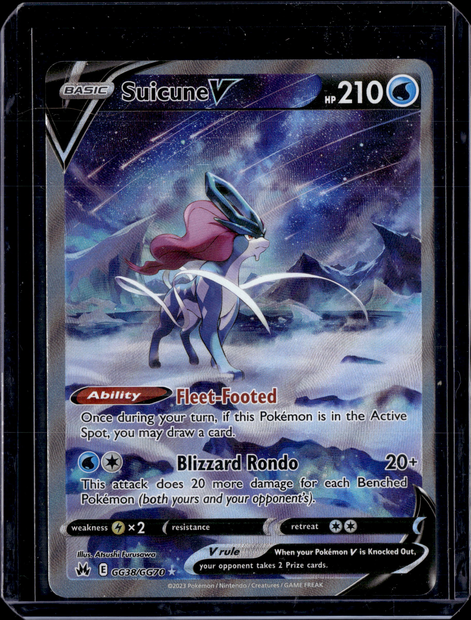 Pokémon TCG Suicune V #GG38/GG70 Crown Zenith Galarian Gallery Holo Card (a)