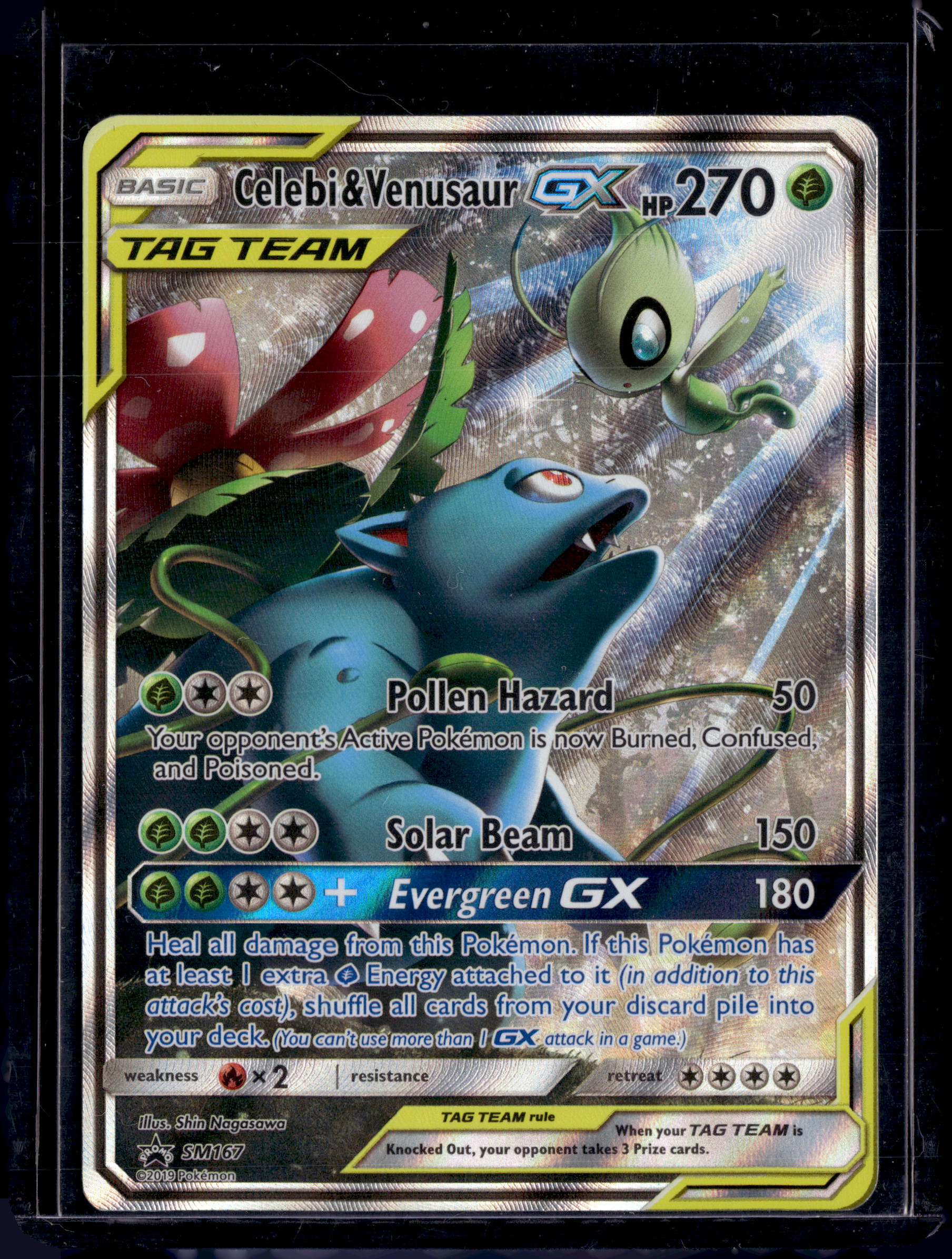 2019 Pokemon Celebi & Venusaur GX 159/181 Team Up Full Art