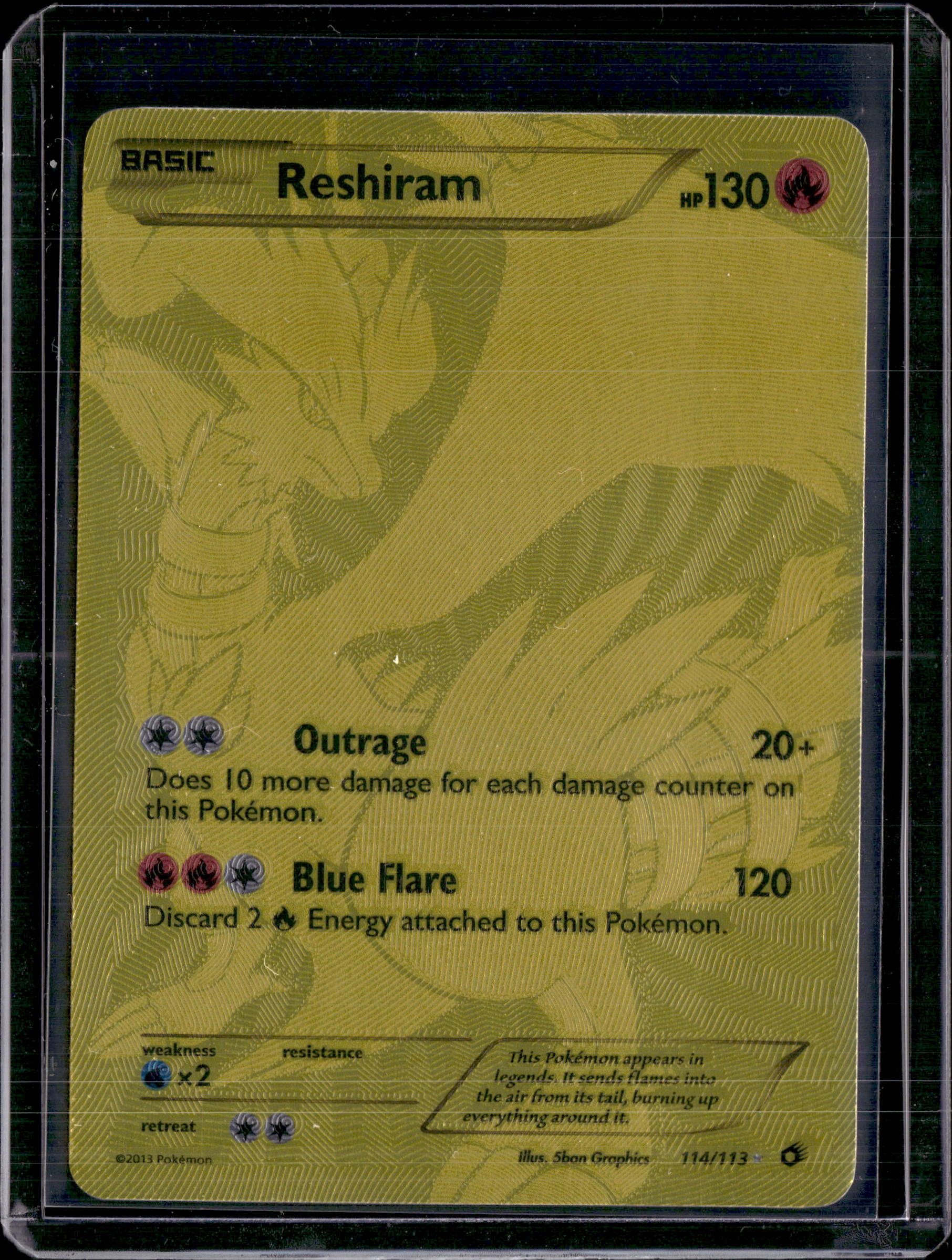 2013 Legendary Treasures Reshiram Secret Rare 114/113
