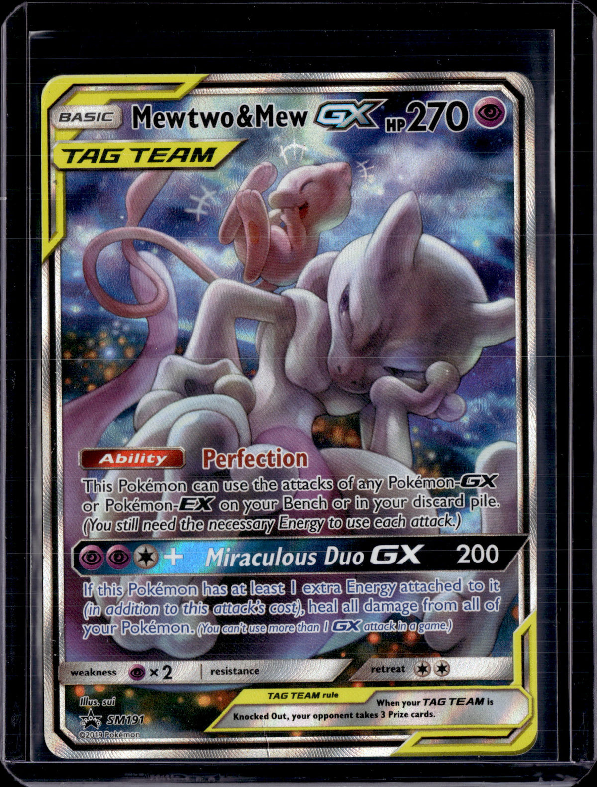 2019 Pokemon Mewtwo & Mew GX TAG TEAM Promo SM191 Holo DMG