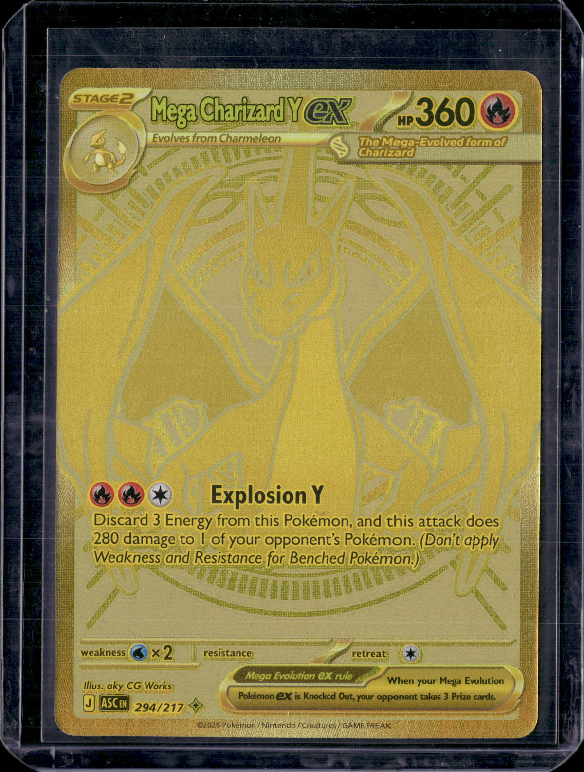 2026 Pokemon Ascended Heroes Mega Charizard Y ex Hyper Rare 294/217