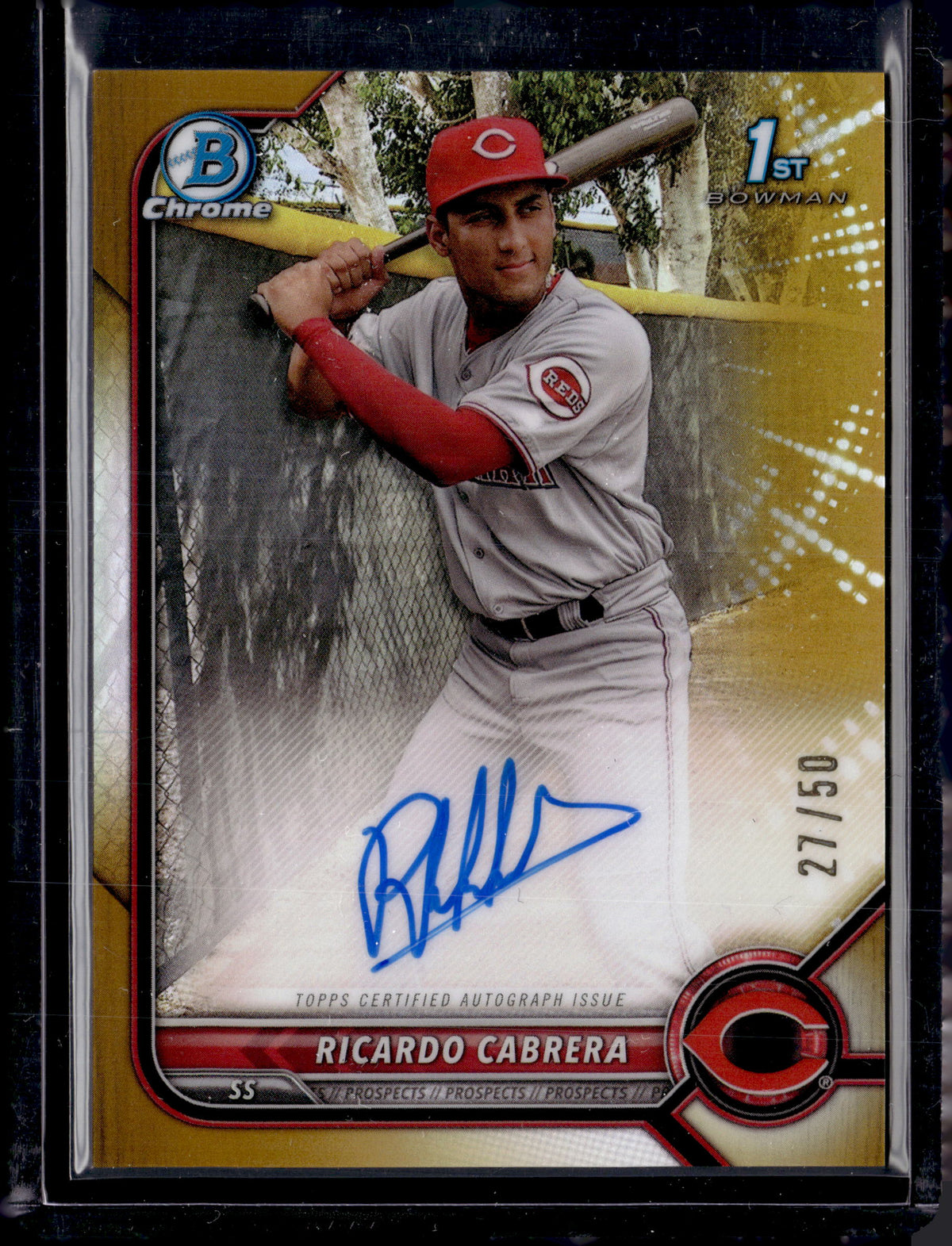 2022 Bowman Chrome 1st Ricardo Cabrera Auto Gold Refracto
