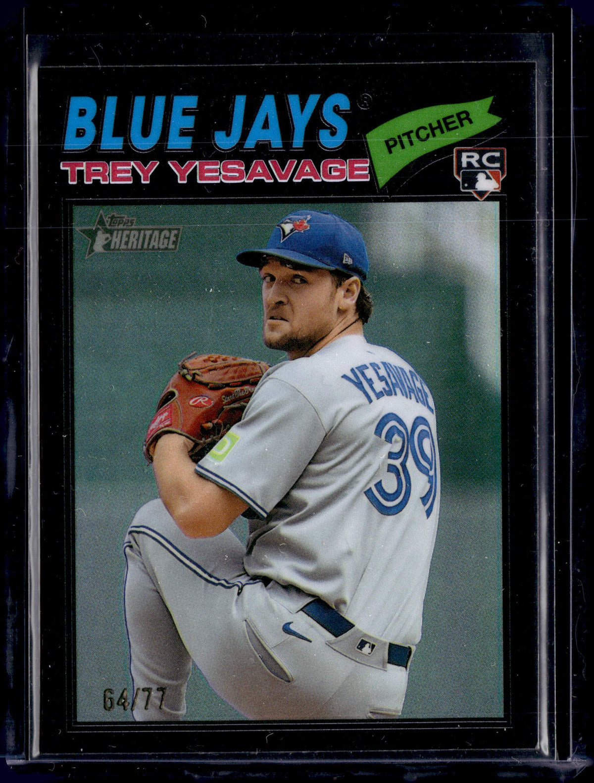 2026 Topps Heritage Trey Yesavage #245 Black Chrome Refractor /77