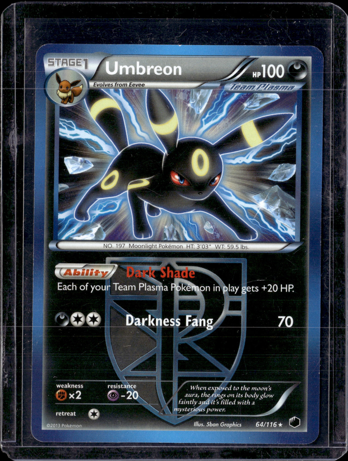 Umbreon 64/116 Plasma Freeze Team Plasma Rare