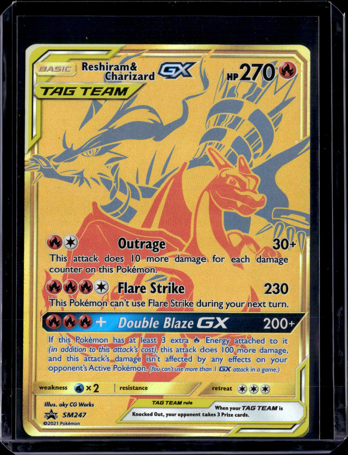 2021 Sun & Moon Promo Reshiram & Charizard GX SM247