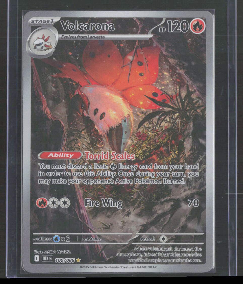 2025 Black Bolt Volcarona Illustration Rare 100/086