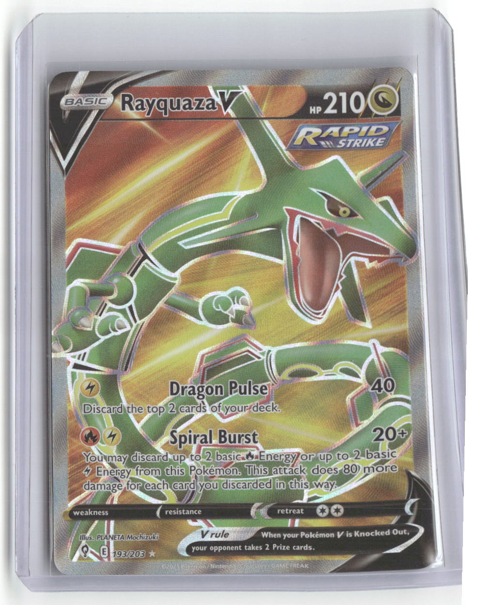 2021 Evolving Skies Rayquaza V Ultra Rare 193/203