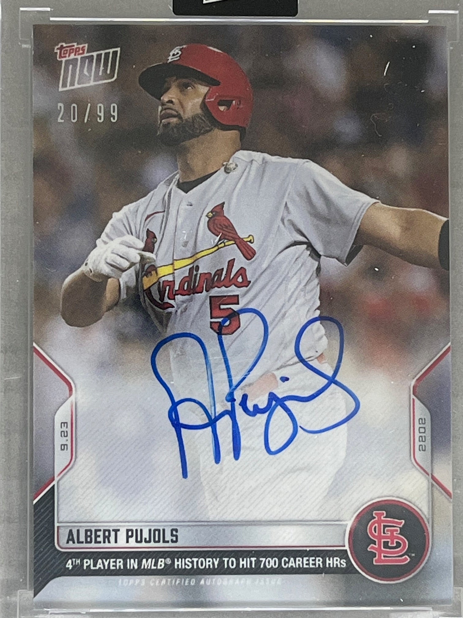 2022 Topps Now 700th Career HR Autograph Albert Pujols /99
