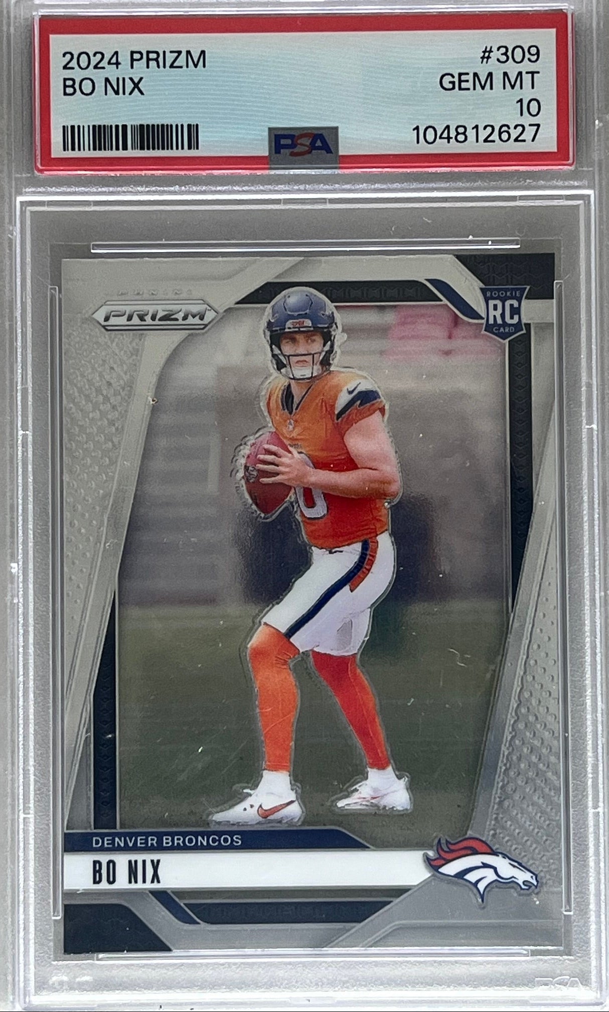 2024 Panini Prizm Bo Nix Rookie Card #309 PSA 10