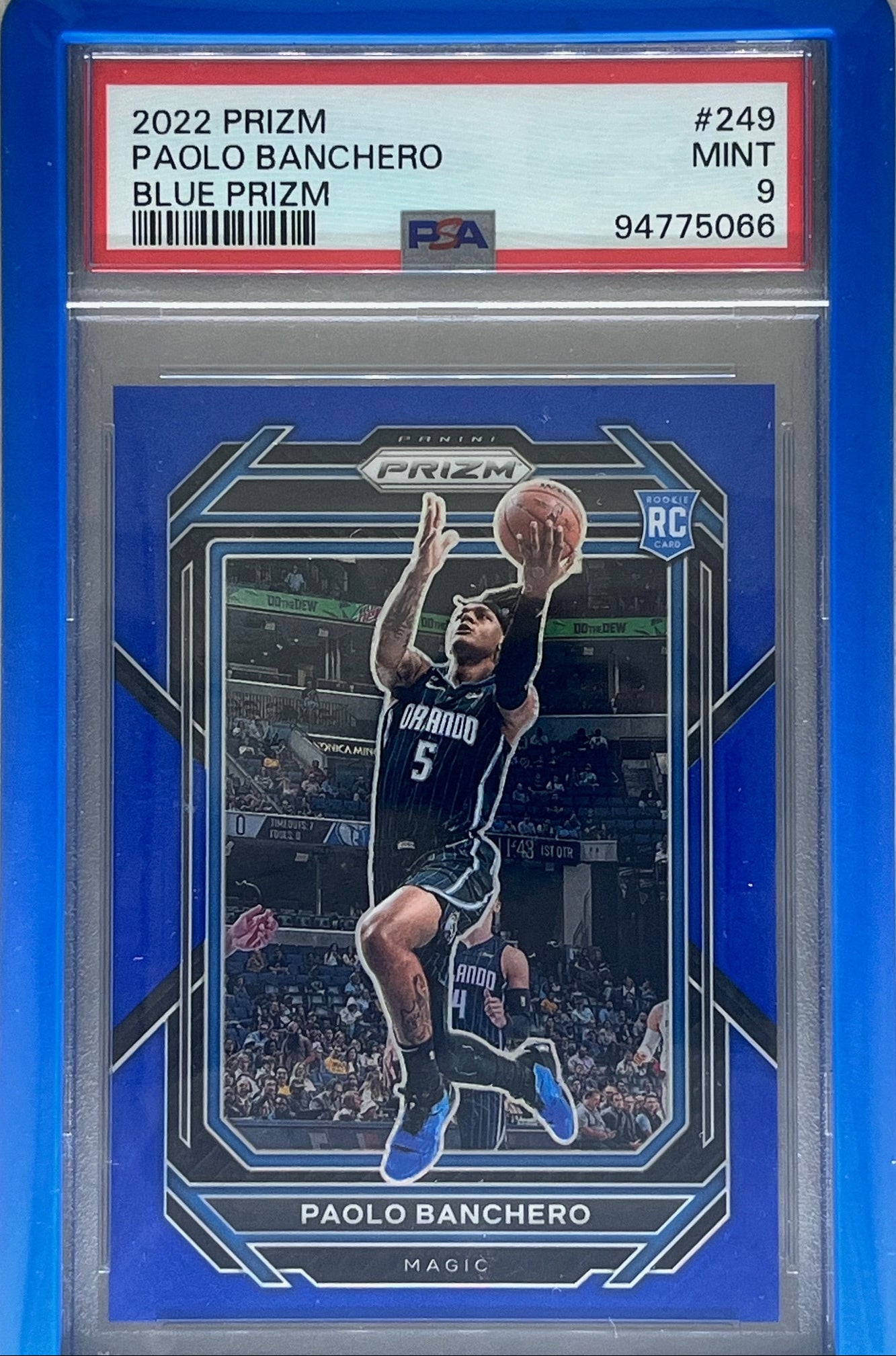 2022 Panini Prizm Paolo Banchero #249 True Blue Prizm /199 (RC) PSA 9