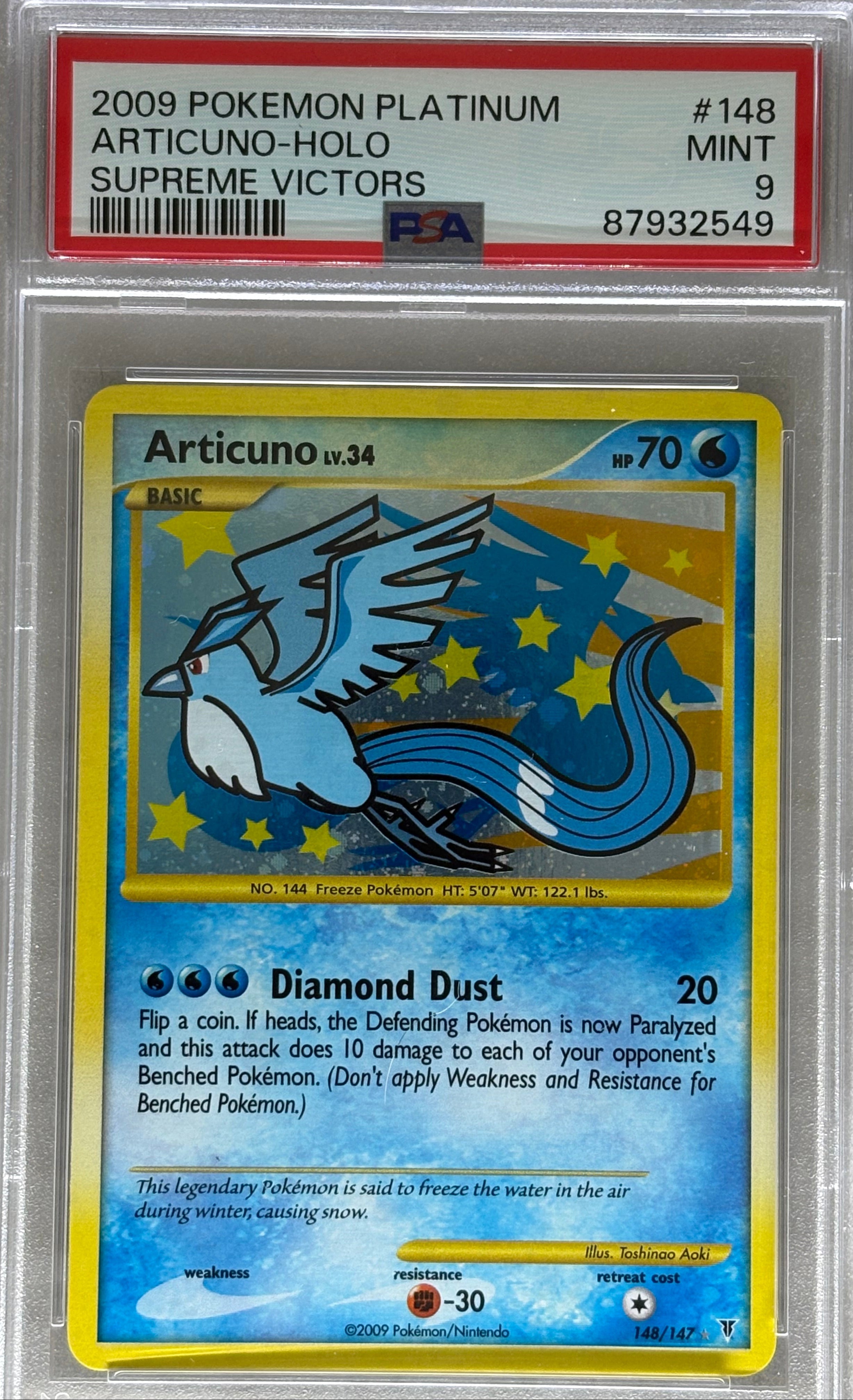 2009 Pokemon Supreme Victors Articuno 148/147 PSA 9