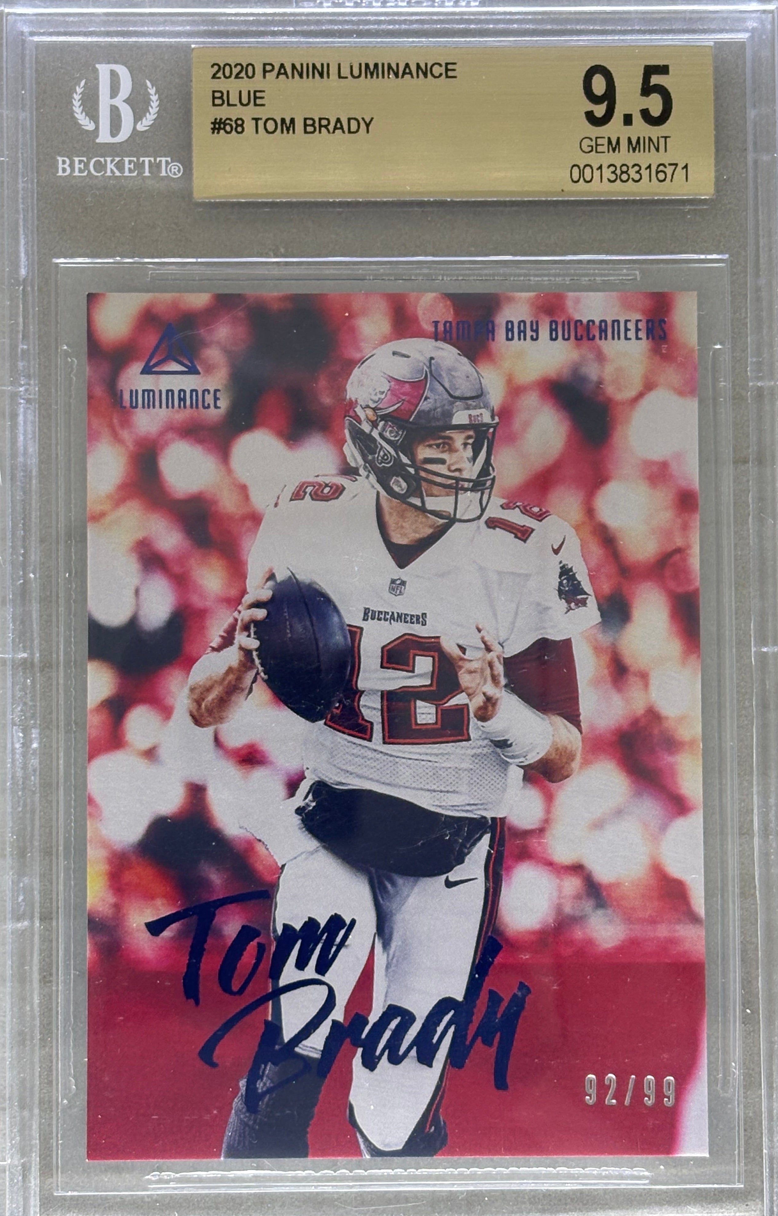 2020 Panini Luminance Blue /99 Tom Brady BGS 9.5