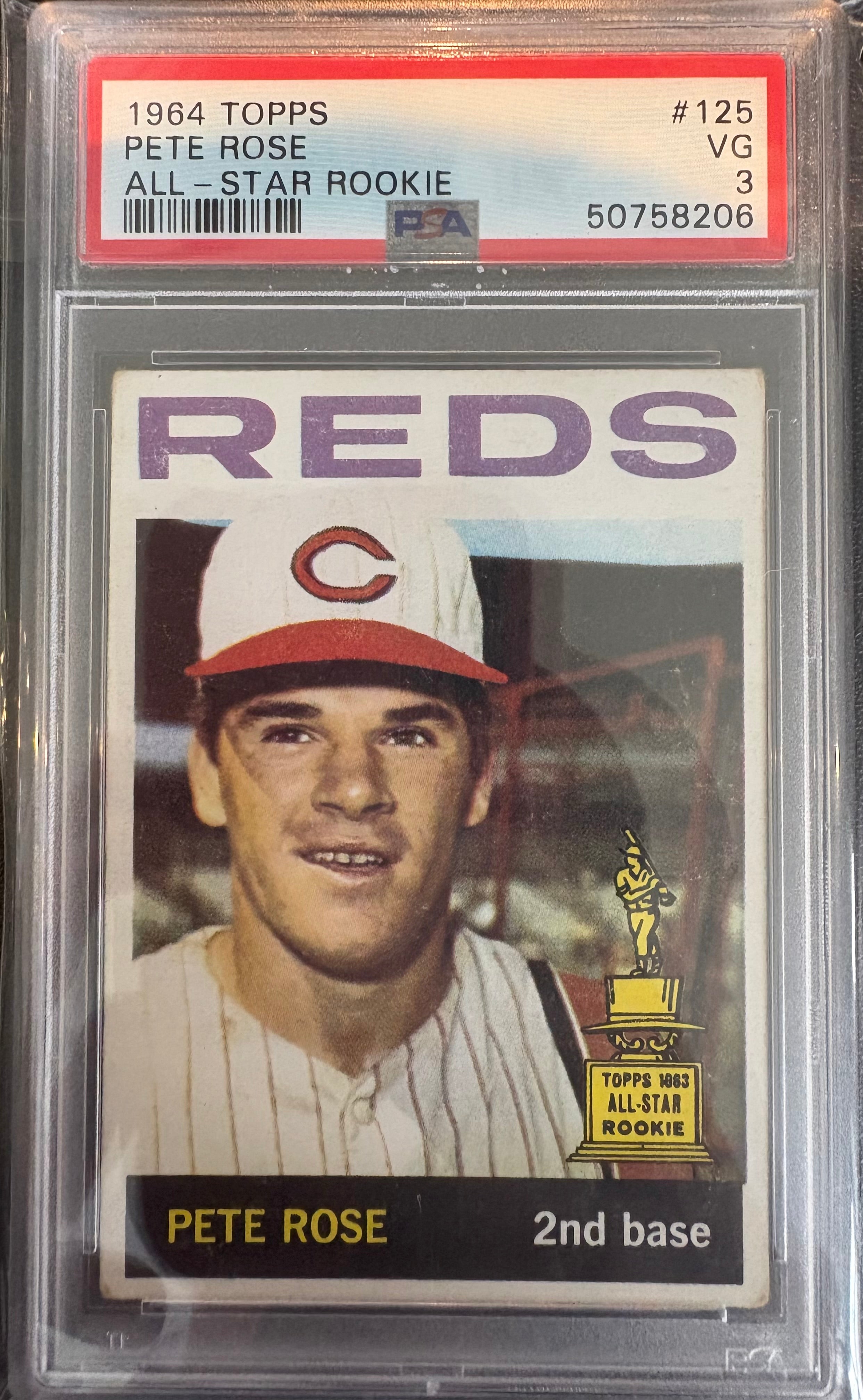 1964 Topps All-Star Rookie Pete Rose PSA 3