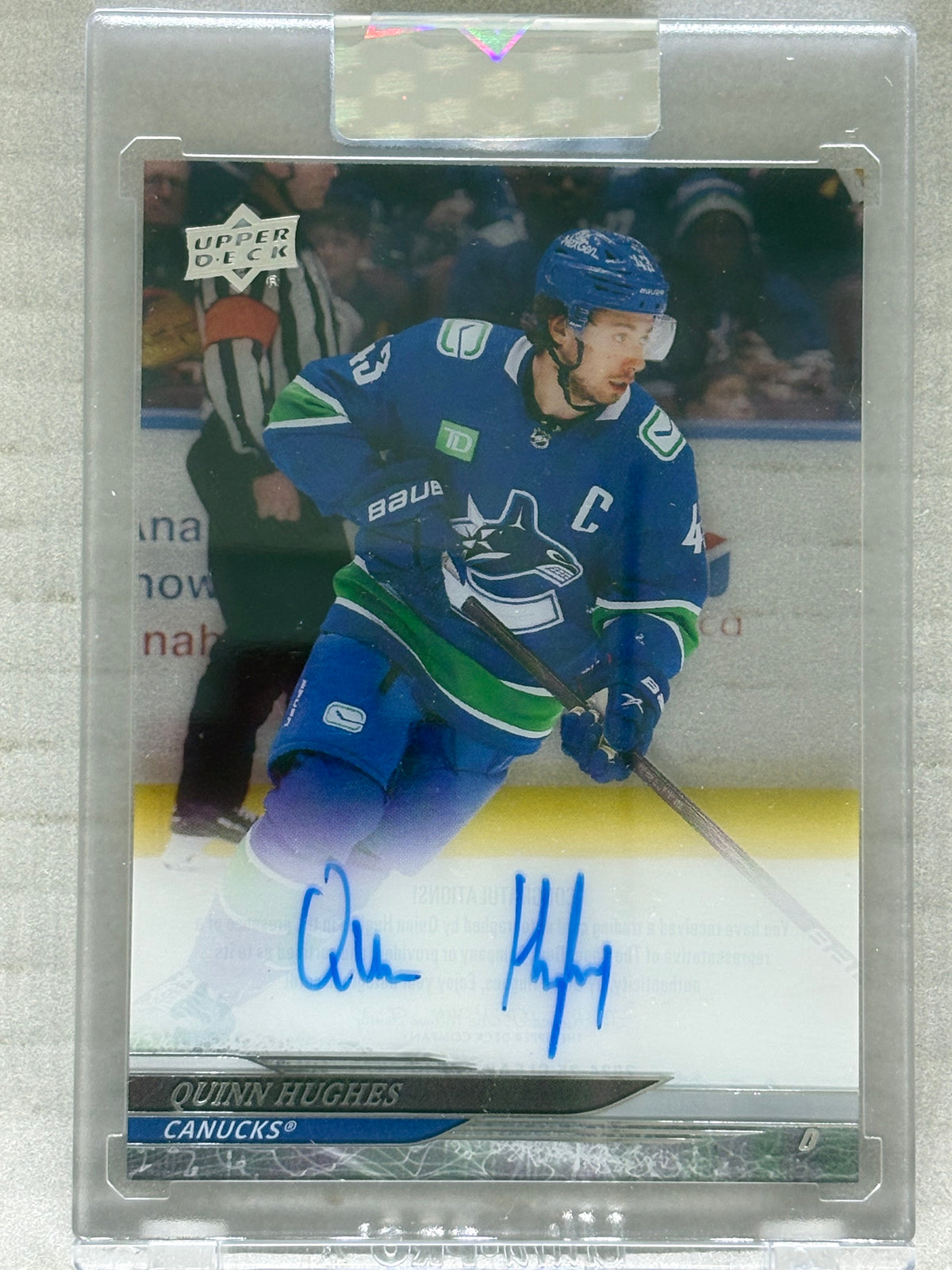 2024-25 Upper Deck Clear Cut Auto Quinn Hughes