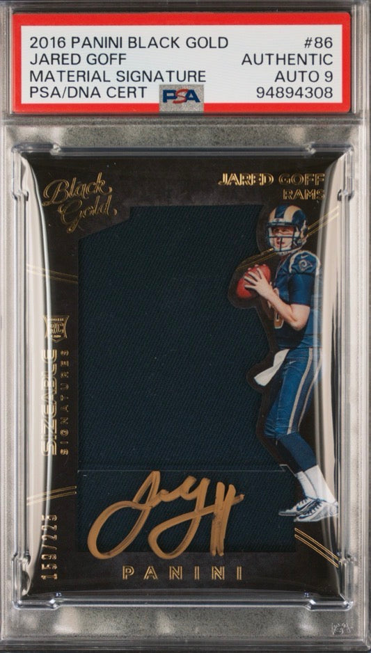 2016 Panini Black Gold Jared Goff Sizeable Signatures Auto Authentic 9