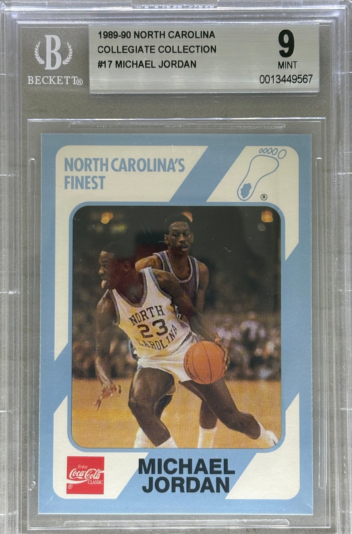 1989 North Carolins Michael Jordan Collegiate Collection #17 BGS 9