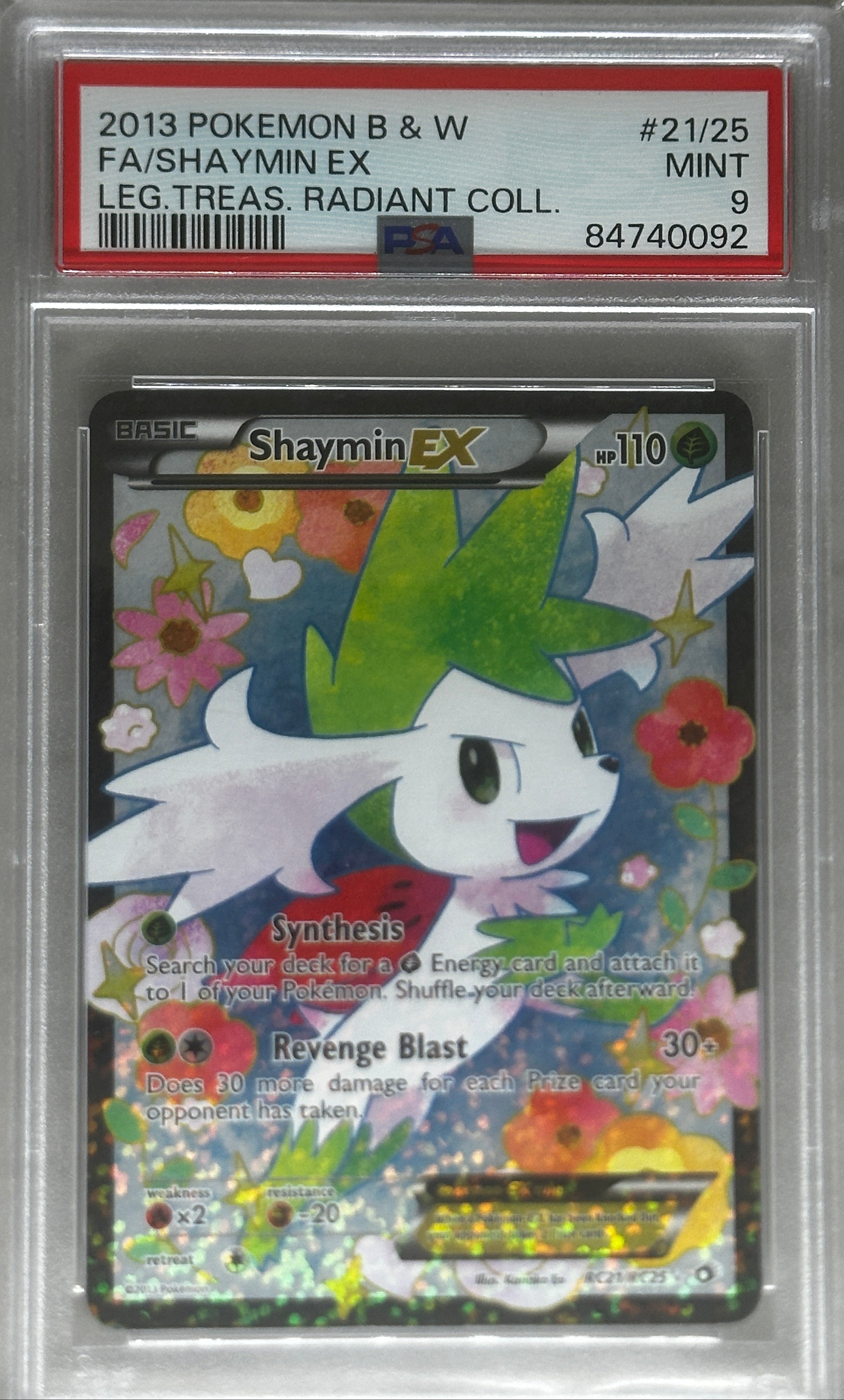 2013 Pokemon Legendary Treasures Full Art Shaymin EX PSA 9