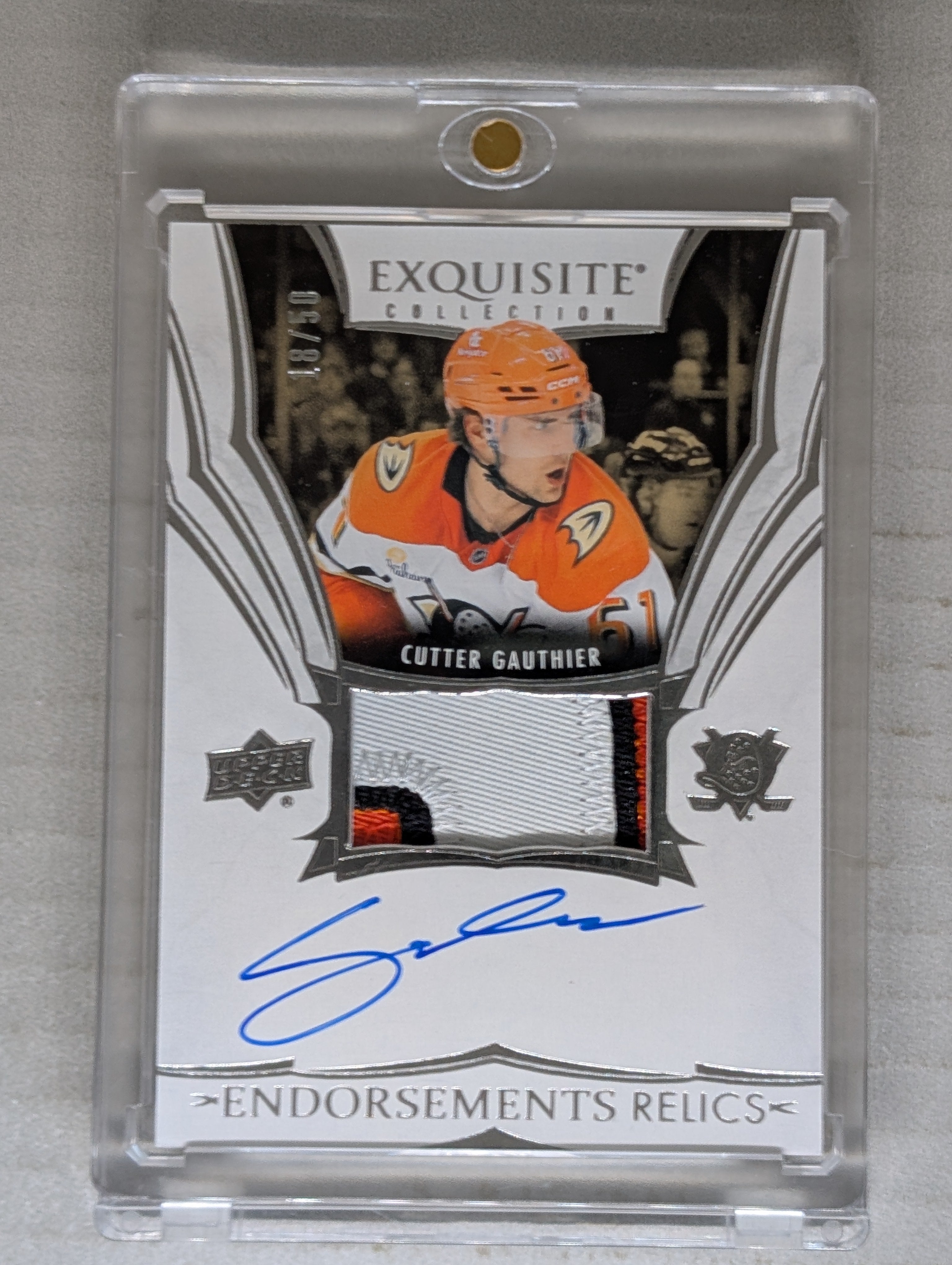 2024-25 UD The Cup Cutter Gauthier Rookie Exquisite Endorsements Patch Auto /50