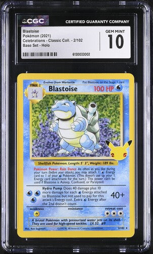 2021 Celebrations: Classic Collection Blastoise Holo Rare CGC 10