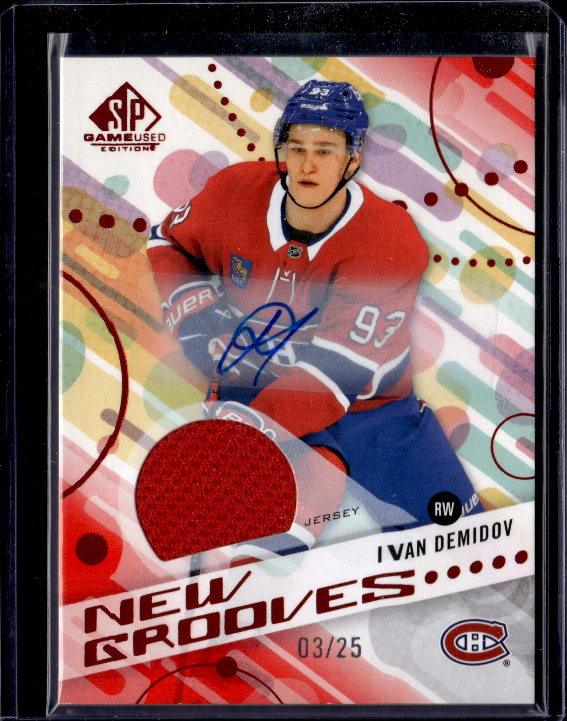 2025-26 SP Game Used Ivan Demidov New Grooves Jersey Auto Red #NG13 /25
