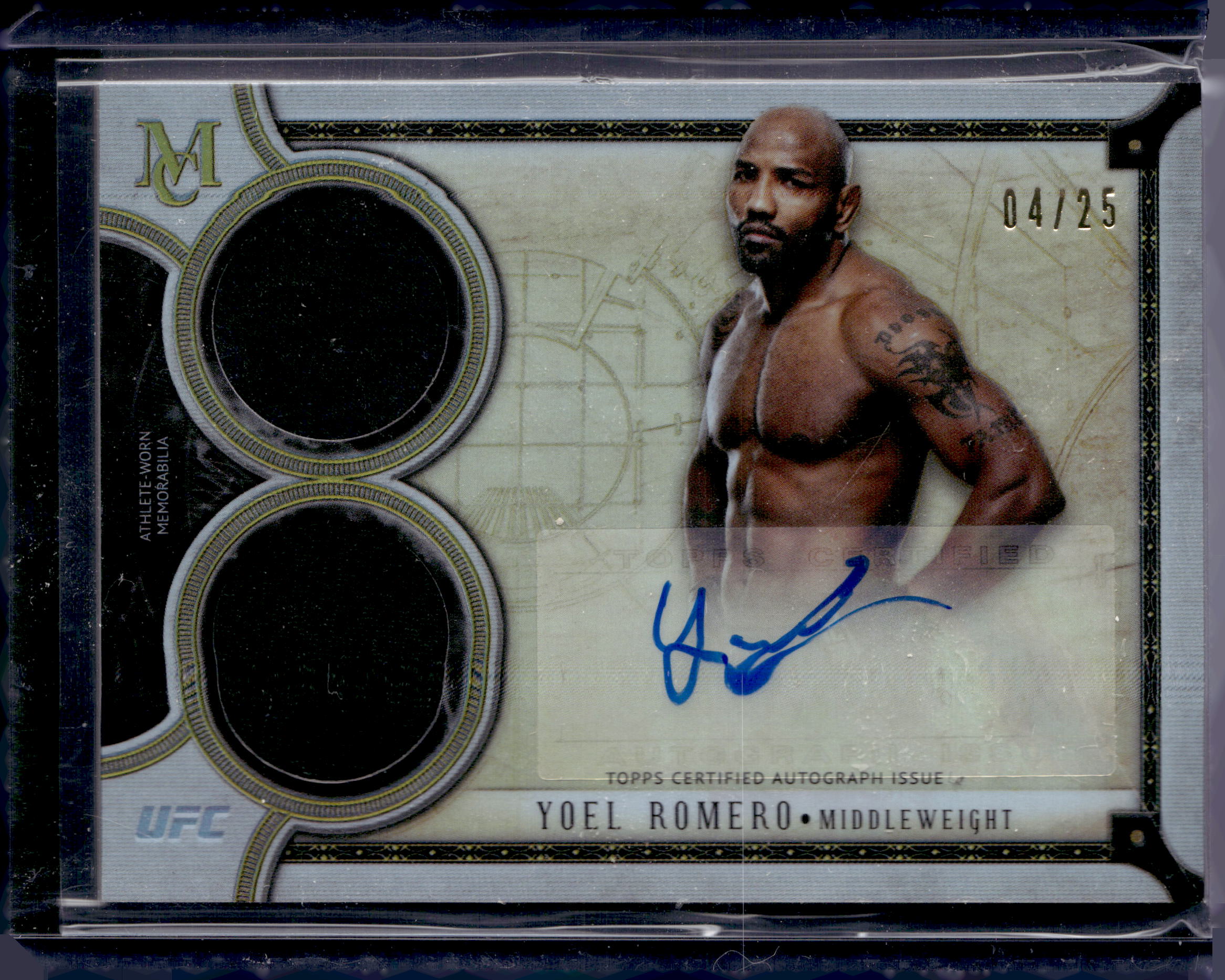 2018 Topps UFC Museum Collection Yoel Romero Signature Swatches 04/25