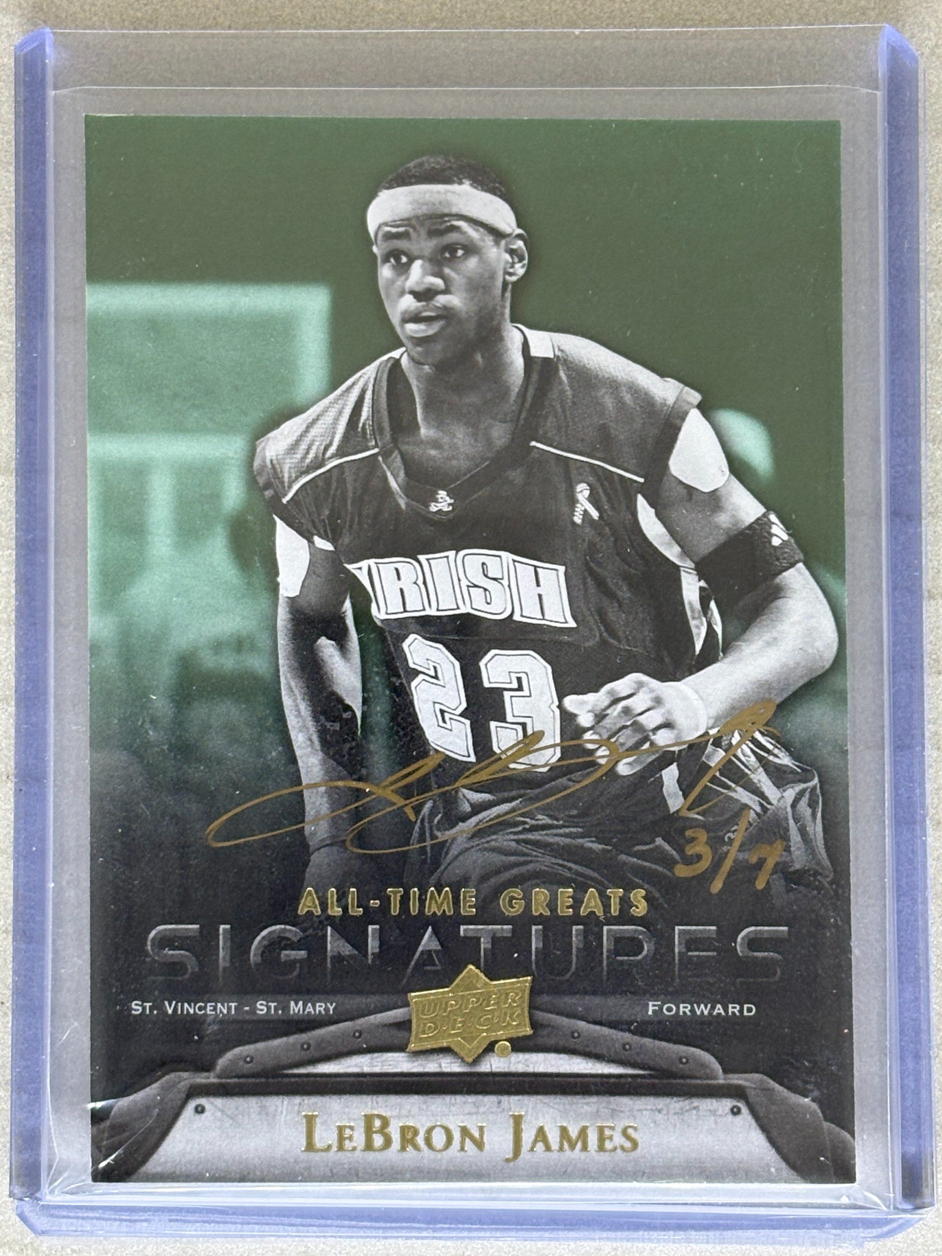 2012 Upper Deck All-Time Greats Lebron James Signatures 3/7