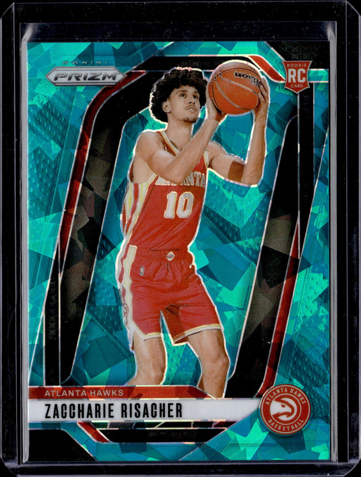 2024-25 Panini Prizm Basketball Zaccharie Risacher Teal Ice Prizm /225
