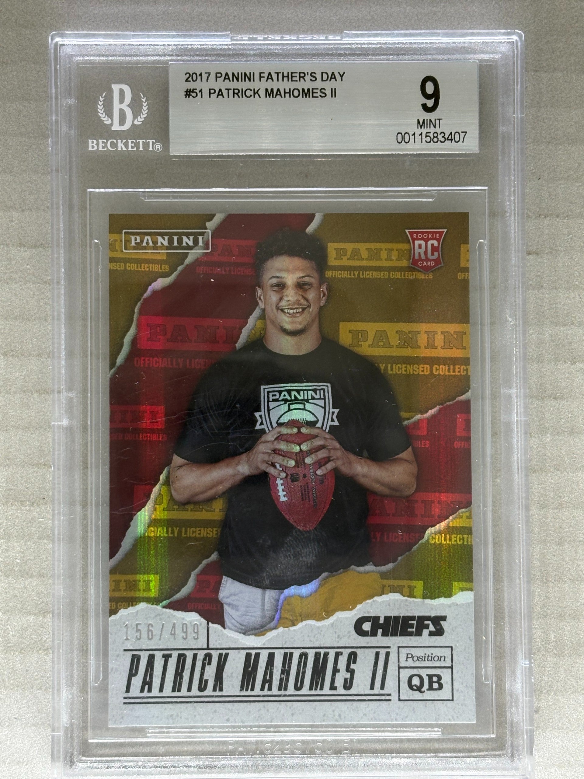 2017 Panini Father's Day Patrick Mahomes II #51 BGS 9