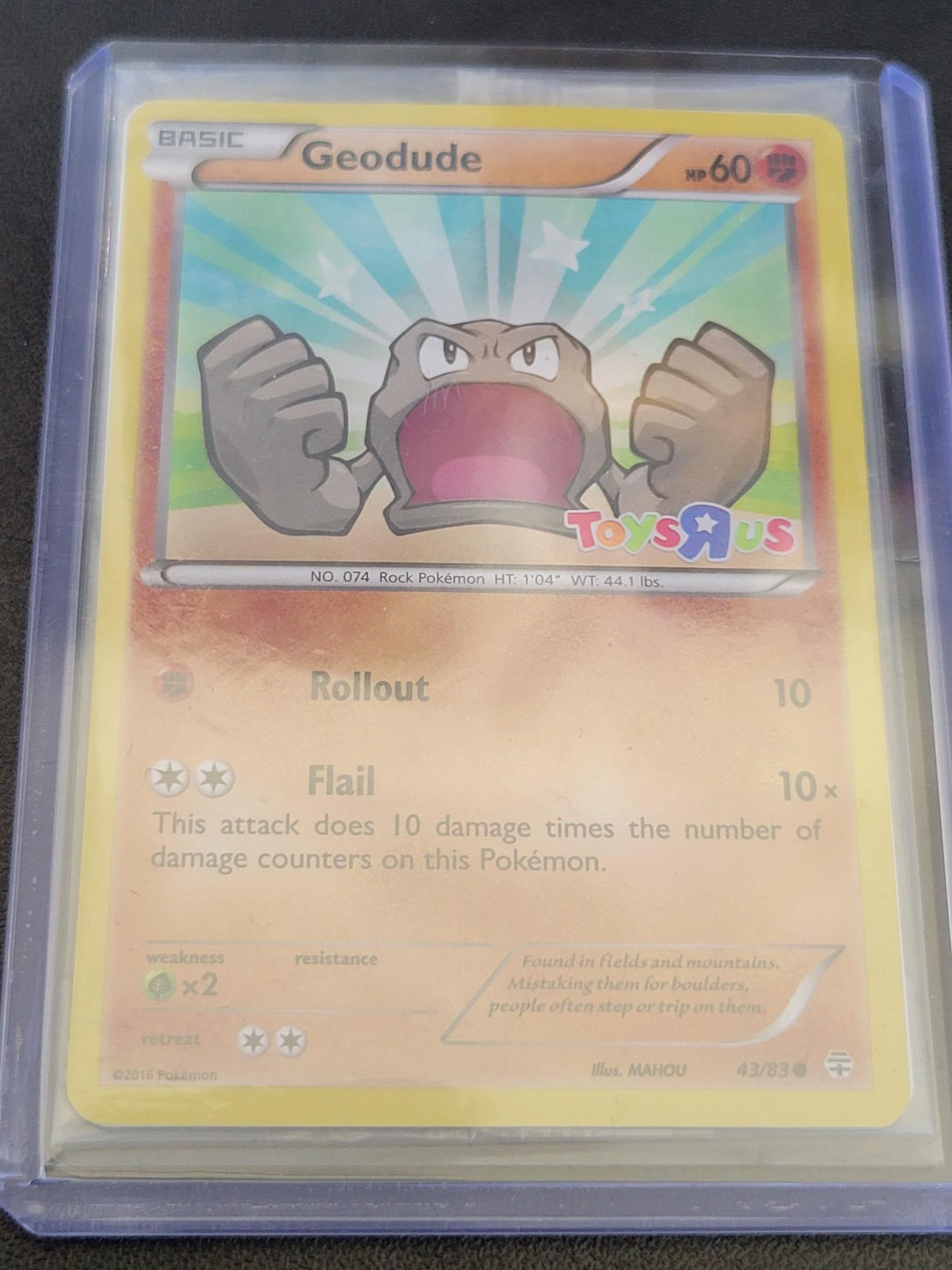Geodude 43/83 Pokemon Generations Toys R Us STAMP SEALED