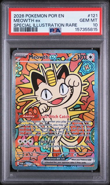 2026 Perfect Order Meowth ex PSA 10