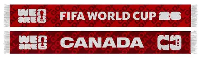 2026 FIFA World Cup Red Acrylic Scarf: Canada