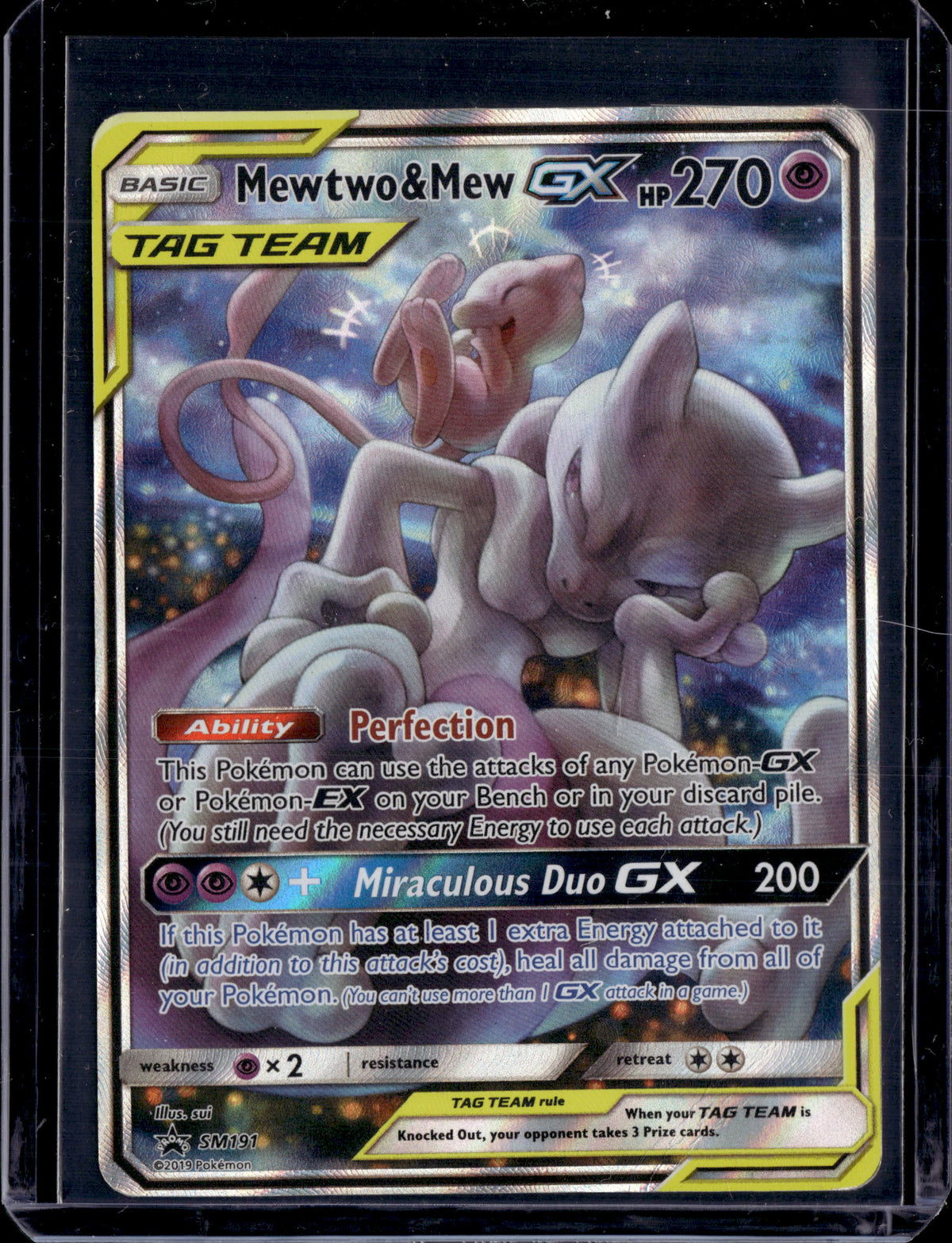 2019 Pokemon Mewtwo & Mew GX TAG TEAM Promo SM191 Holo HP