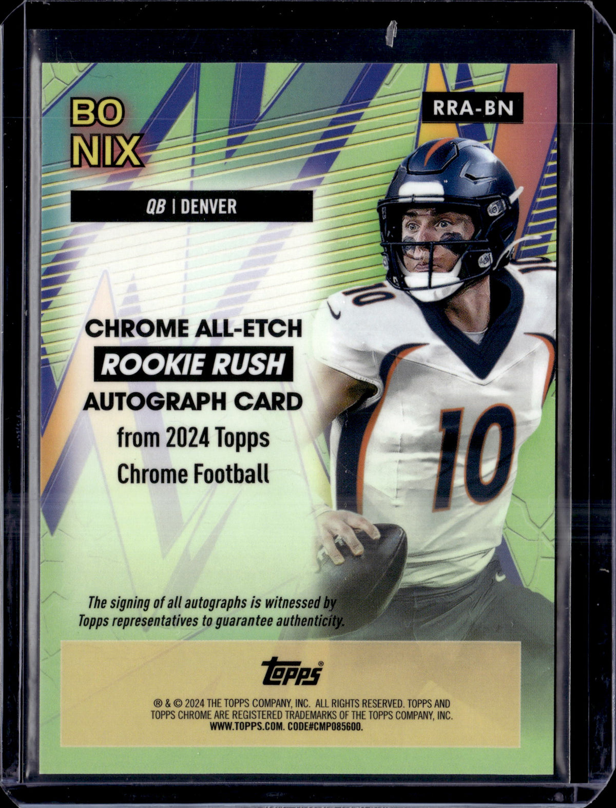 2024 Topps Chrome All-Etch Rookie Rush Autographs Bo Nix #RRA-BN
