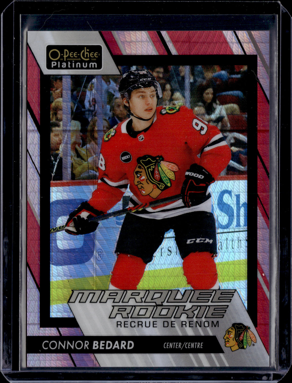 2023-24 OPC Platinum Marquee Rookie Connor Bedard Red Prism /199