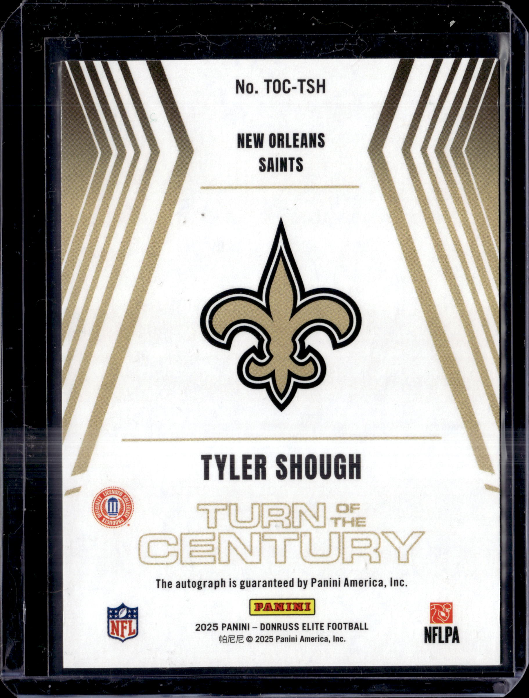 2025 Donruss Elite Red Turn of the Century Autograph Tyler Shough RC Auto /75